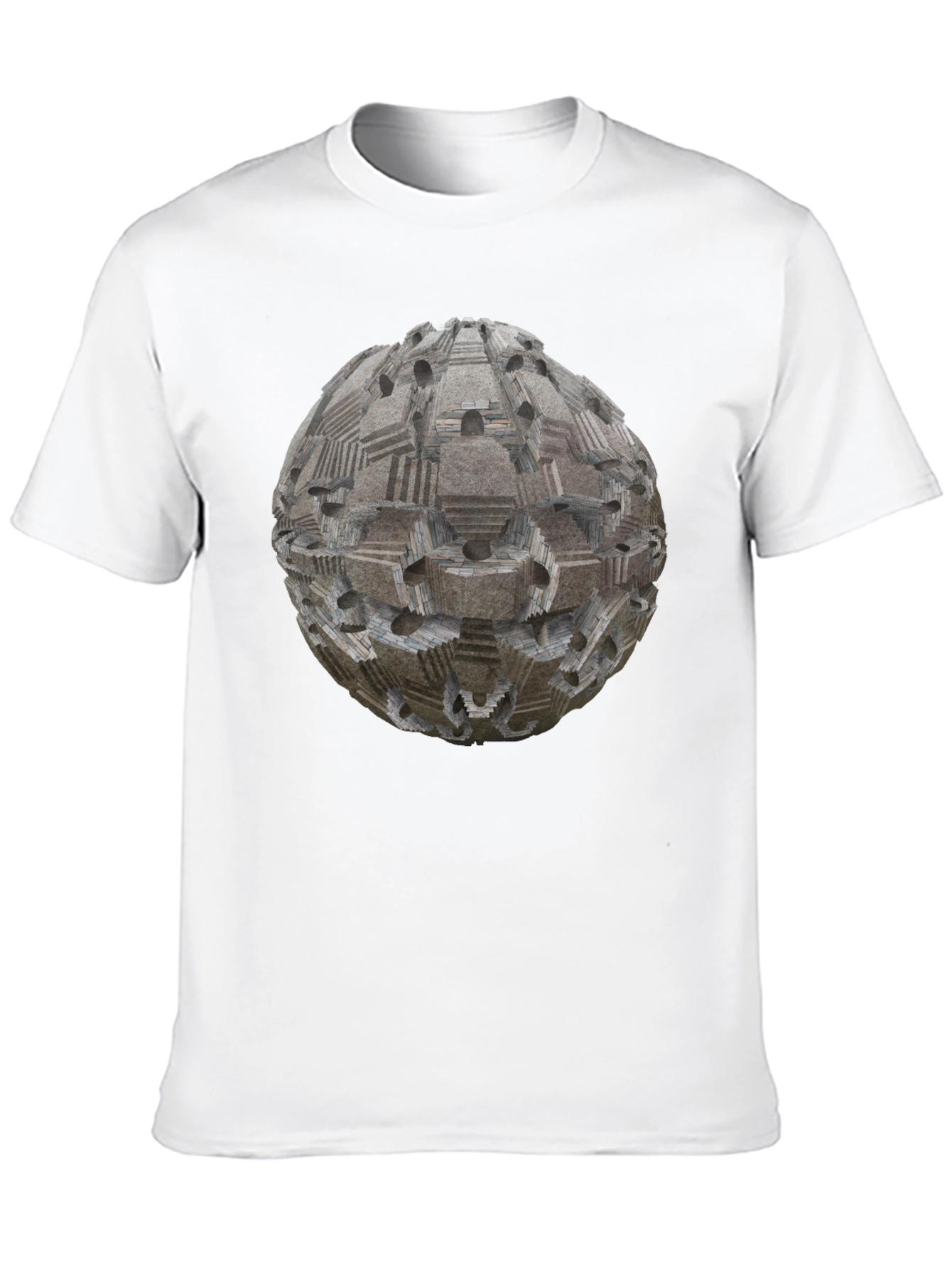 Black Geometric Sphere Print T-Shirt - Modern Style view 10
