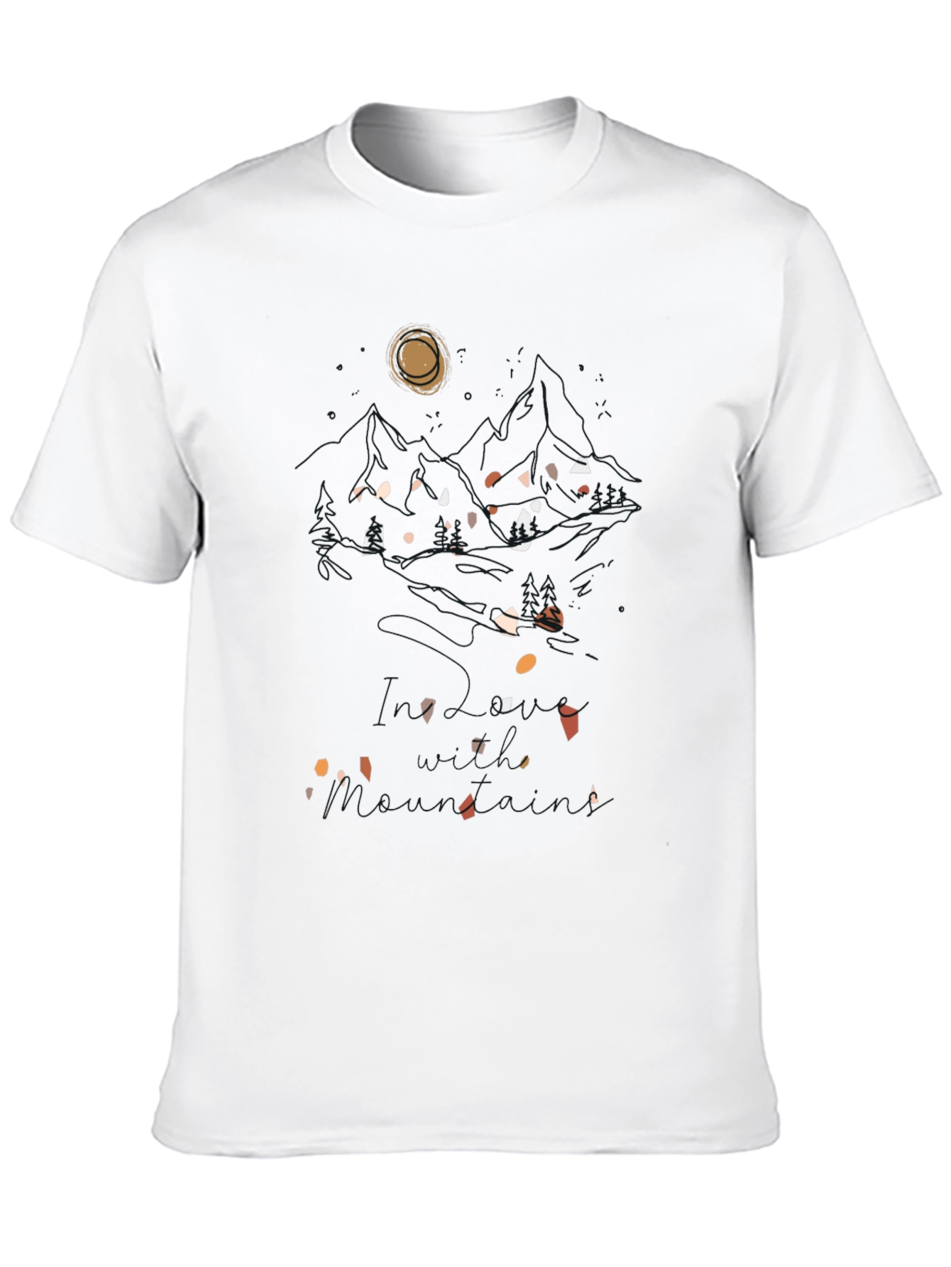 Black Abstract Print Black T-Shirt view 10