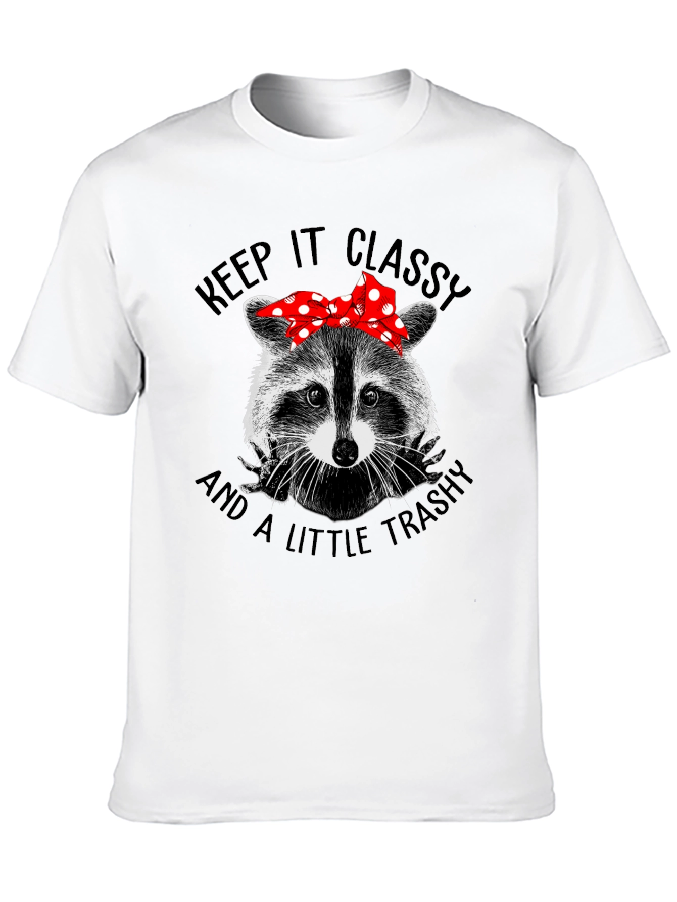Black Classy Trashy Raccoon Graphic Tee view 10