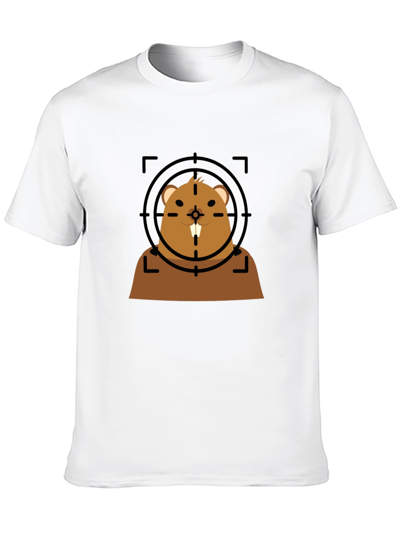 Black Funny Beaver Target T-Shirt - Novelty Graphic Tee view 10