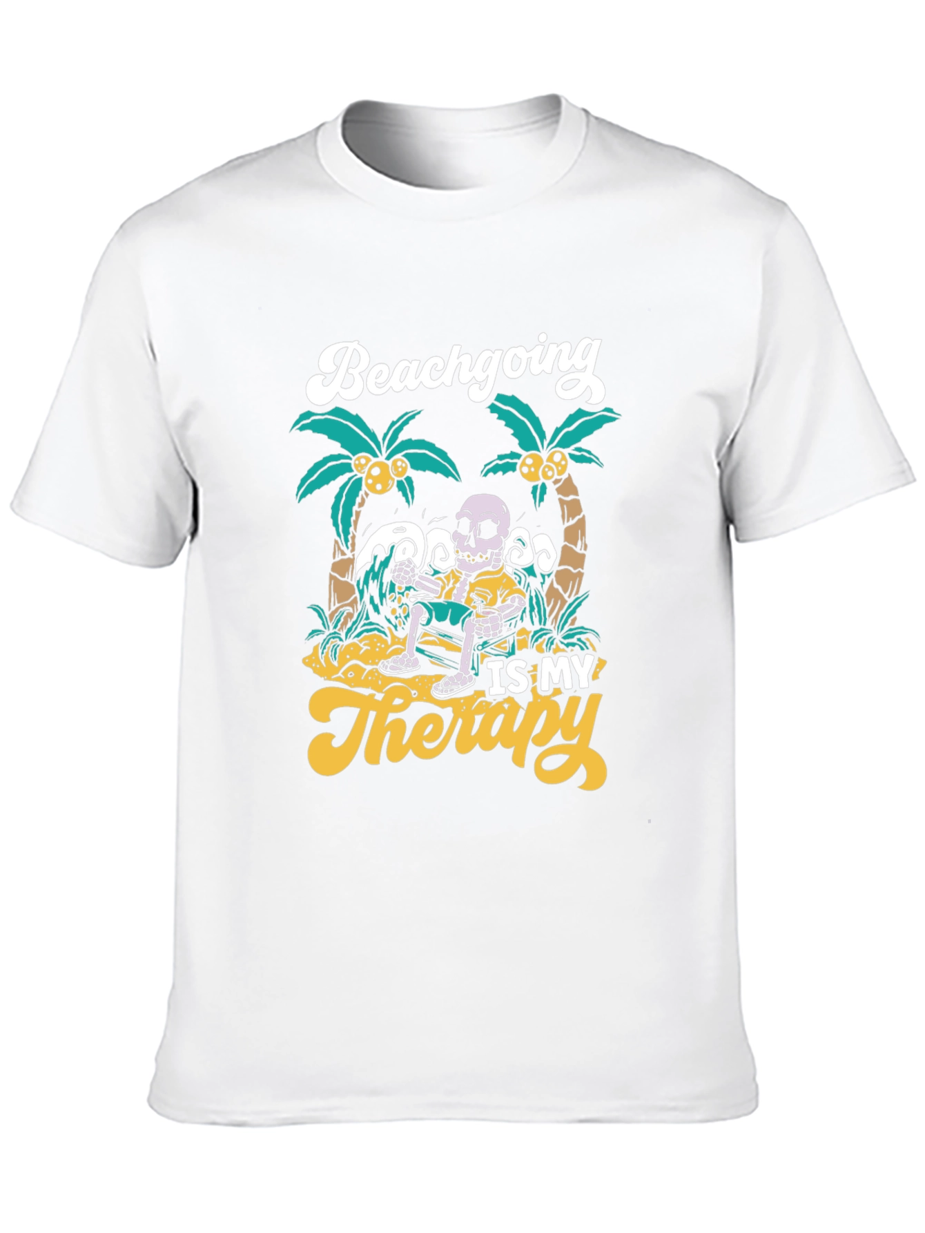 Black Beach Skeleton Graphic Tee - Relaxed Summer Vibes view 10