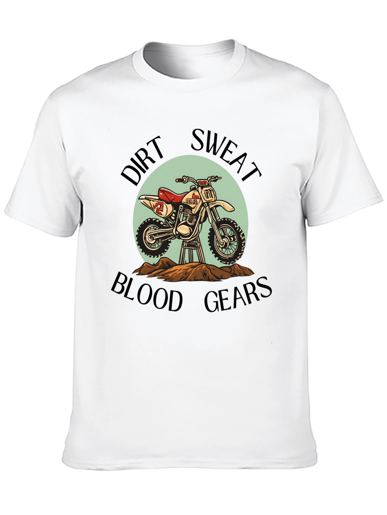Black Dirt Bike T-Shirt: Sweat, Blood, & Gears view 10