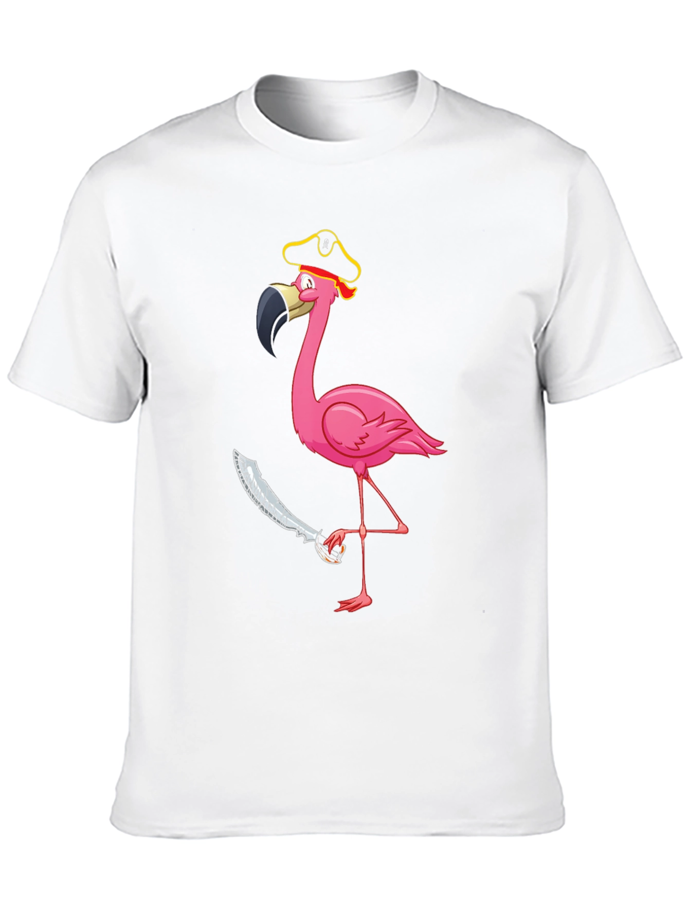 Black Pirate Flamingo Graphic Tee - Men's Black T-Shirt view 10