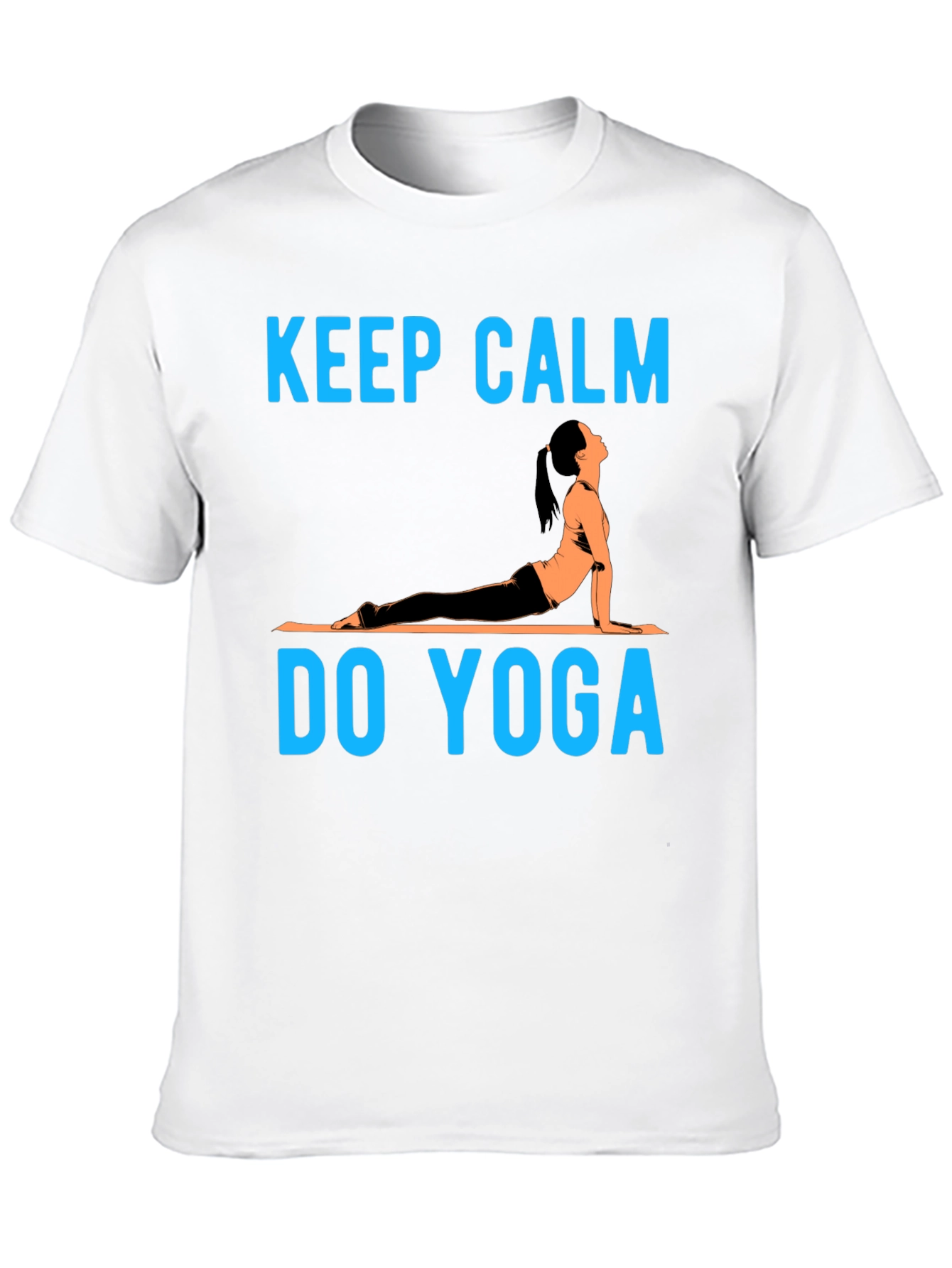 Black Keep Calm Do Yoga T-Shirt - Black Cotton Blend view 10