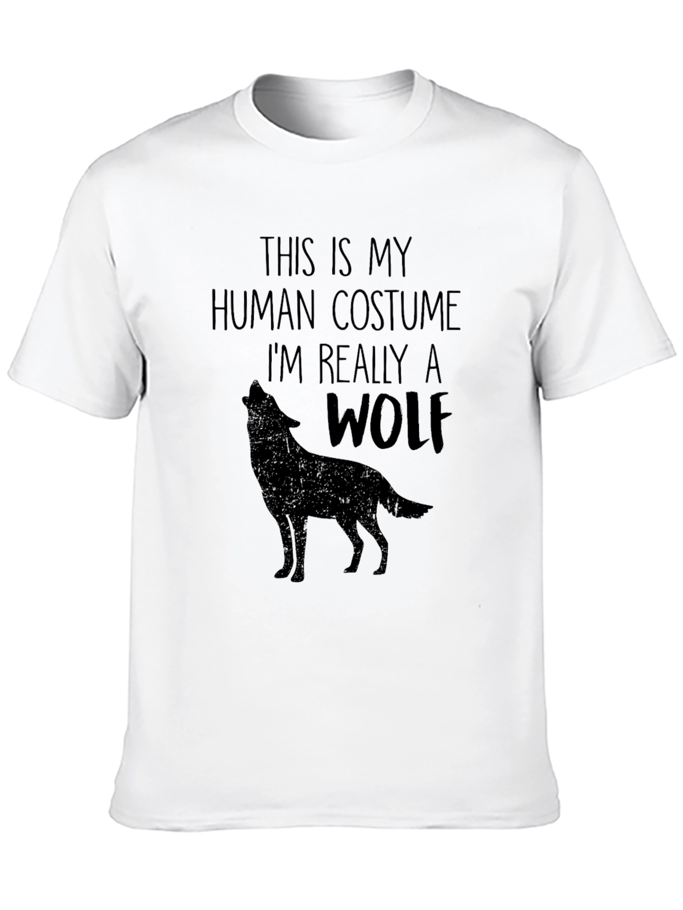 Black Human Costume Wolf Graphic T-Shirt view 10