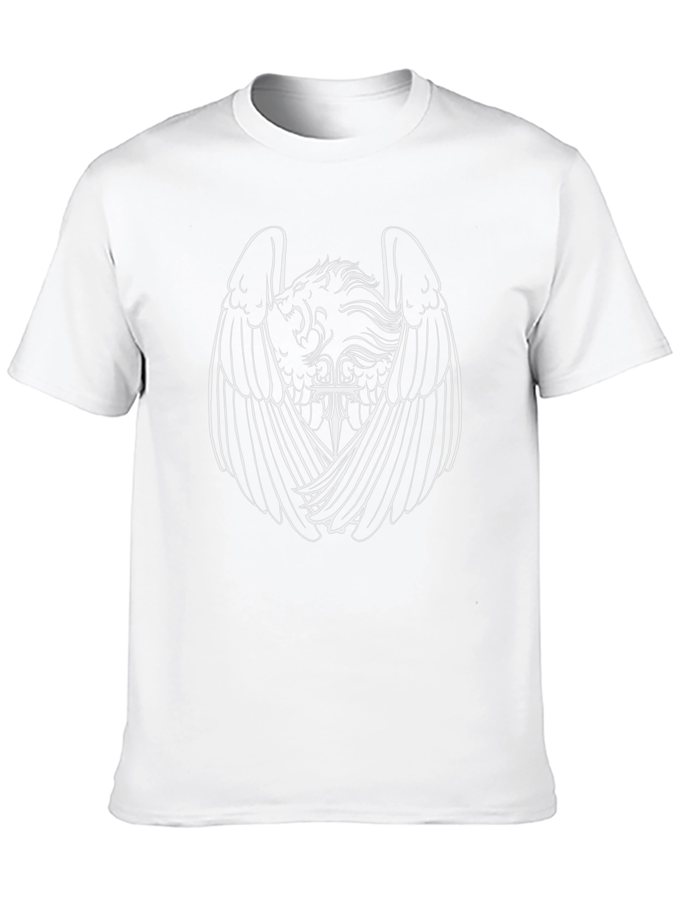 Black Lion with Wings Graphic Print Black T-Shirt view 10