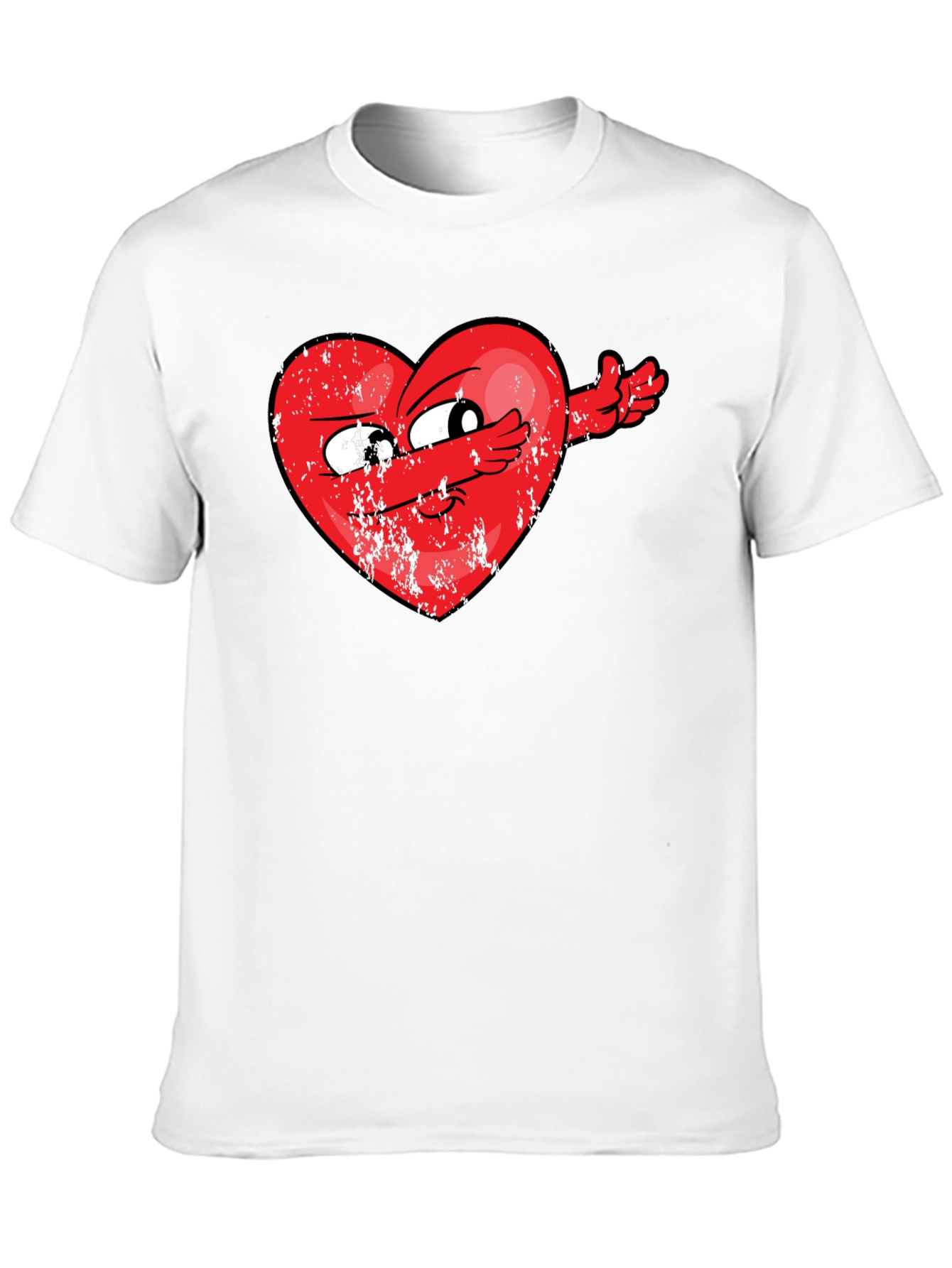 Black Dabbing Heart Graphic Tee - Valentine's Day Humor view 10