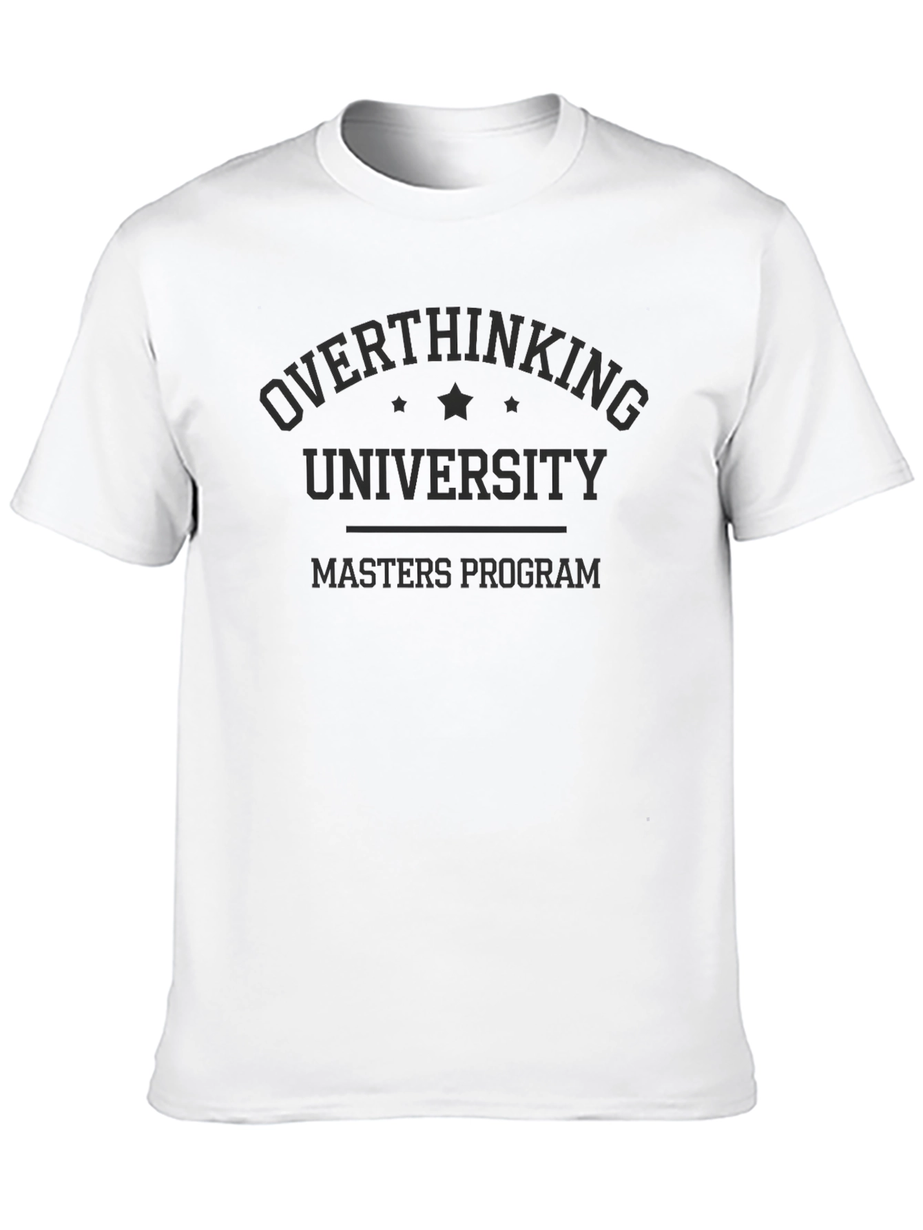 Black Overthinking University Masters Program T-Shirt view 10