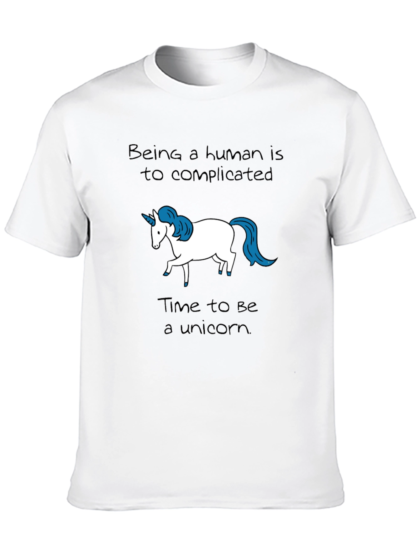 Black Unicorn T-Shirt - Being Human Is Too Complicated view 10