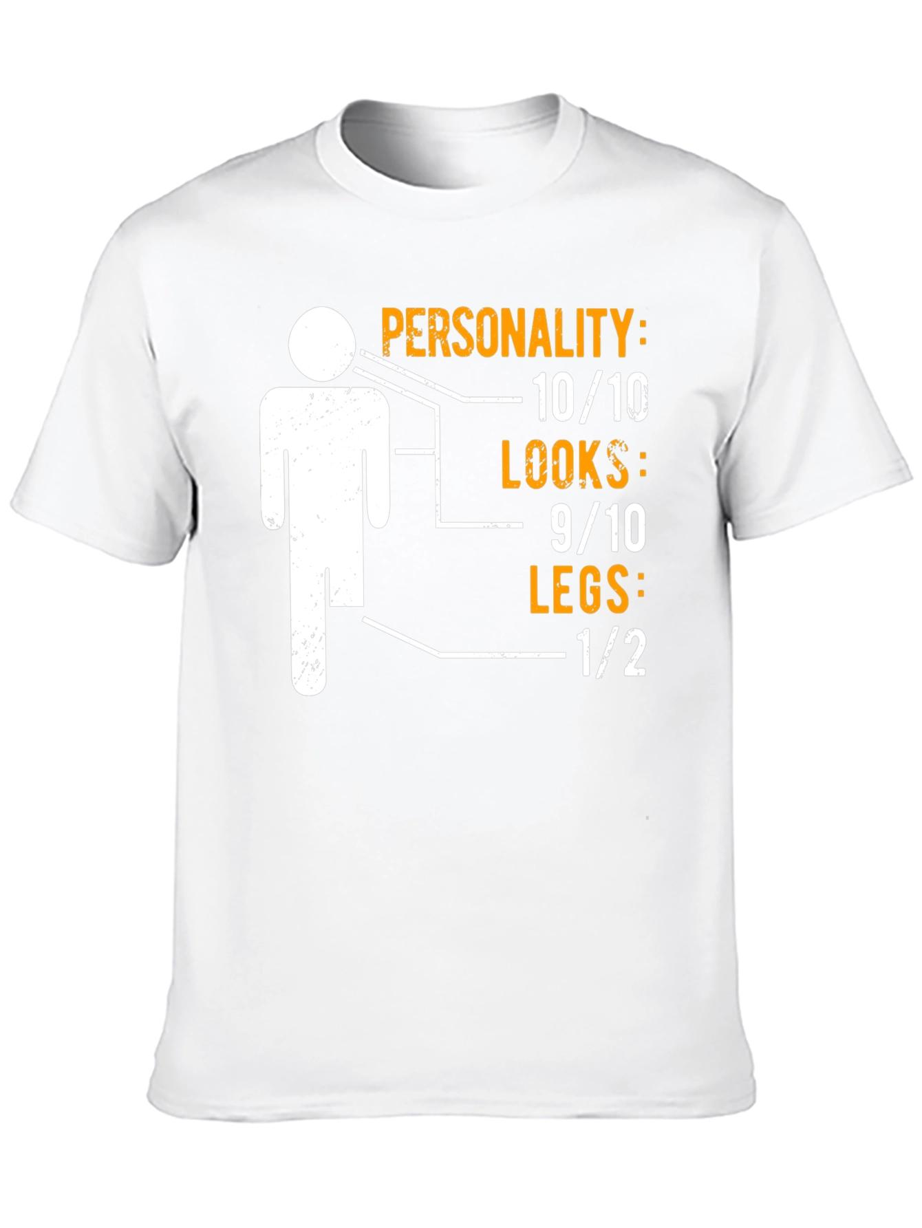 Black Funny One Legged Man Personality Graphic T-Shirt view 10