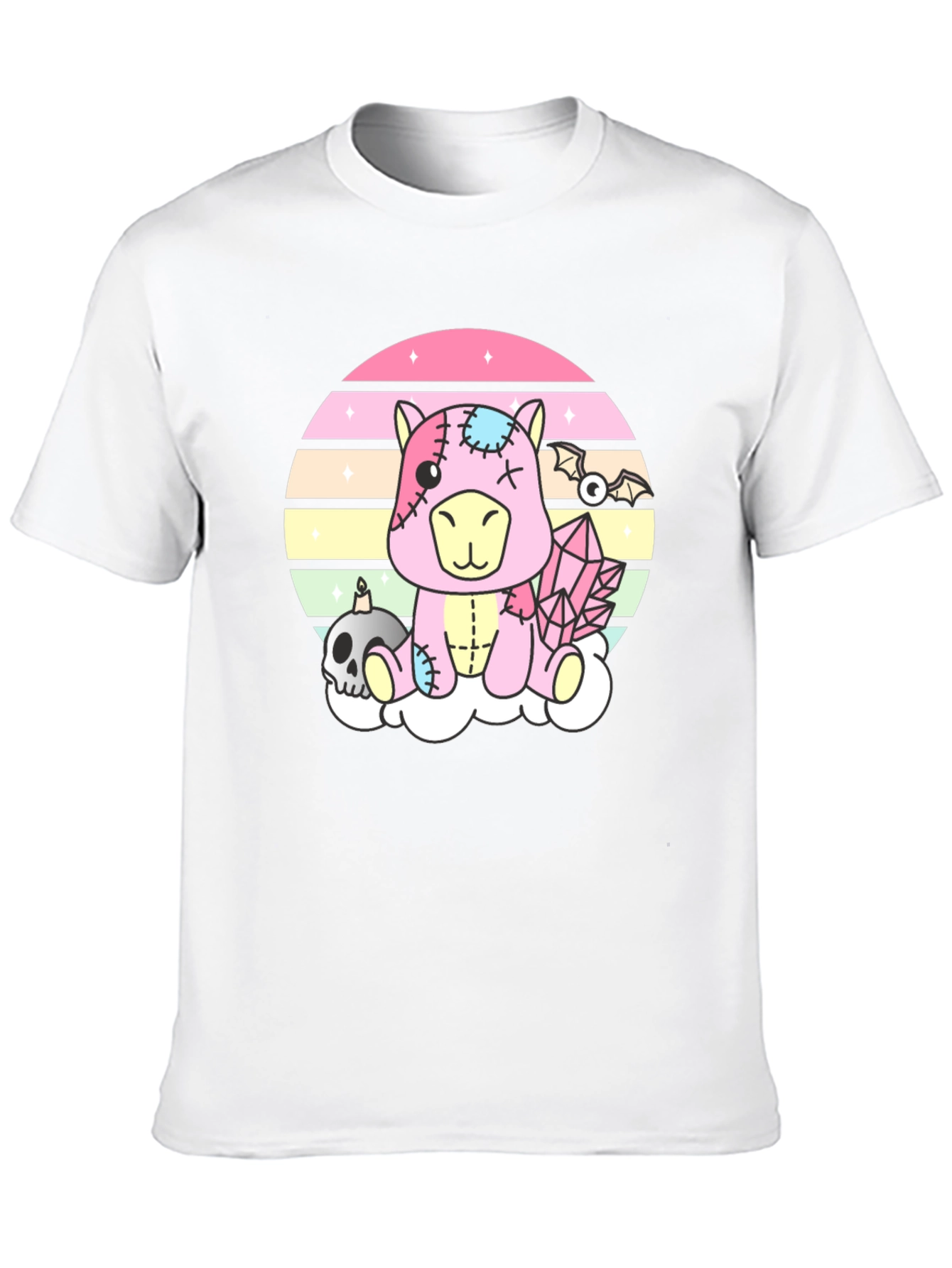 Black Pastel Goth Zombie Unicorn T-Shirt view 10