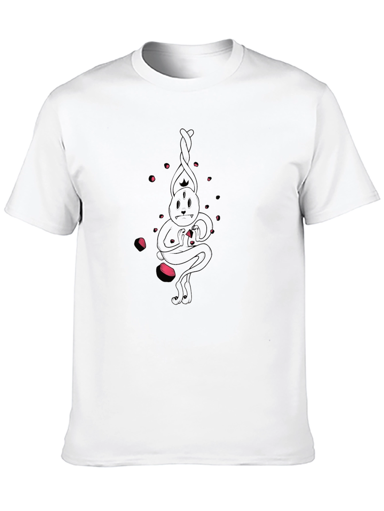 Black Men's Black T-Shirt with Graphic Design view 10