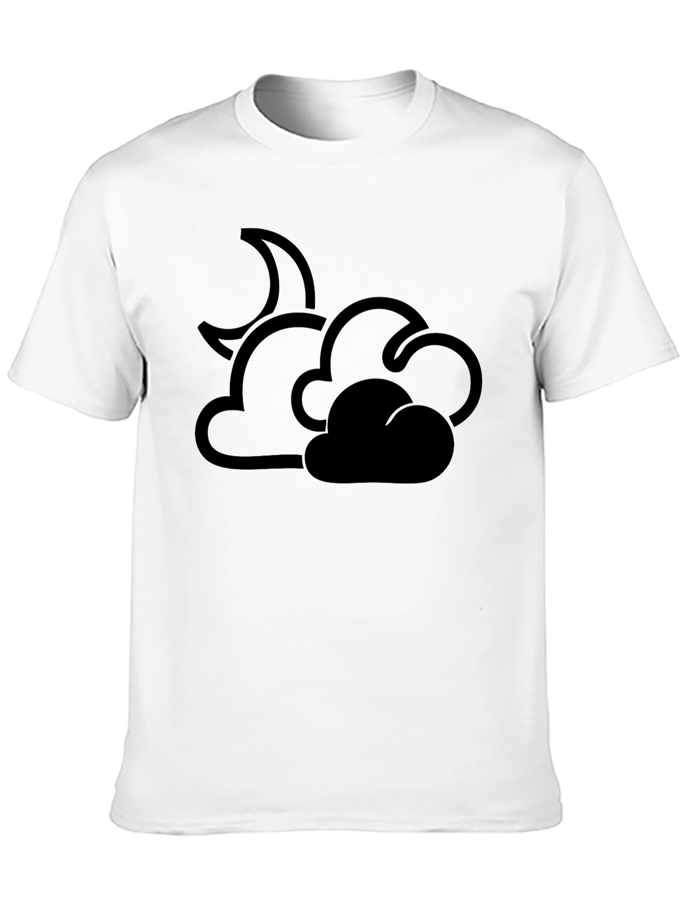 Black Cloud and Moon Graphic T-Shirt - Black view 10