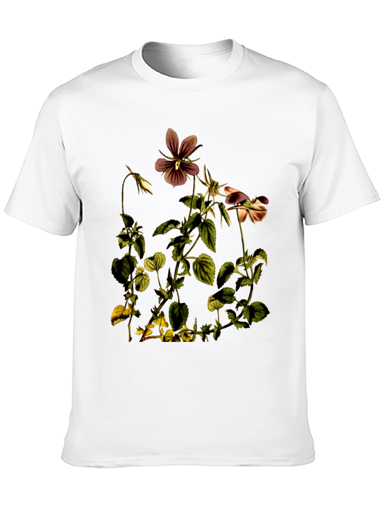 Black Botanical Flower Graphic Print T-Shirt view 10