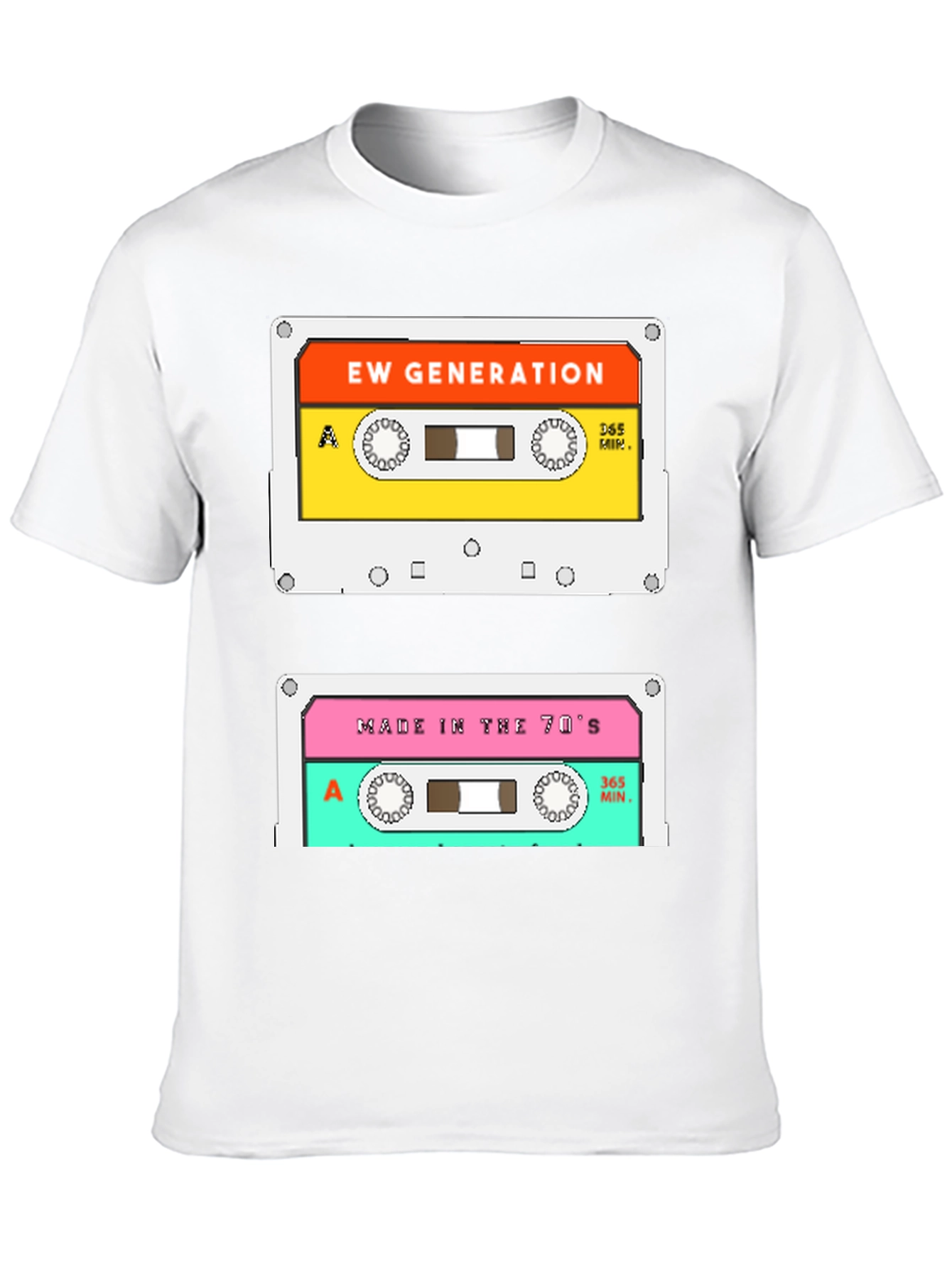 Black Retro Cassette Tape Graphic T-Shirt - EW Generation & 70's Mix view 10