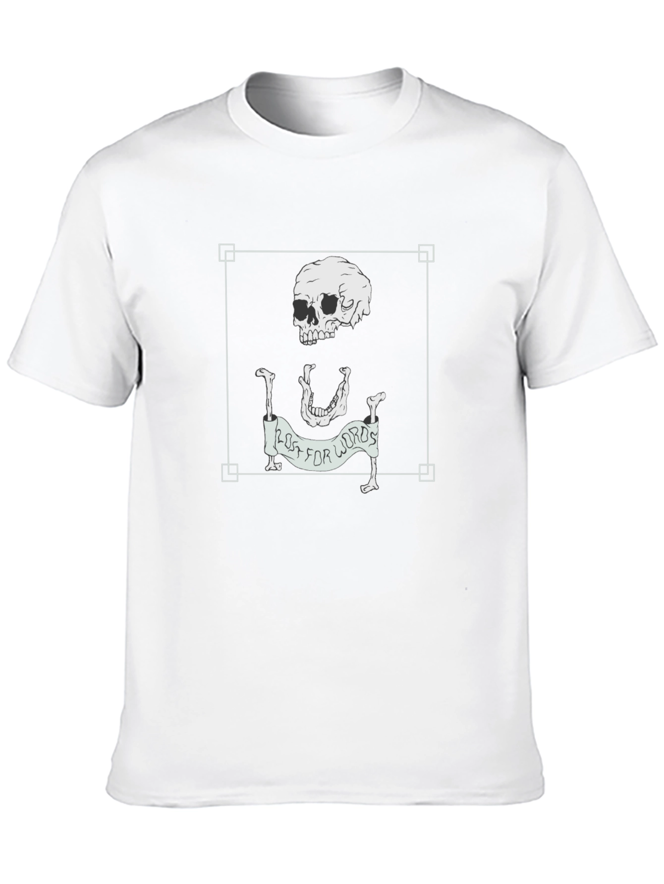 Black Lost for Words Skeleton Graphic Tee - Black view 10