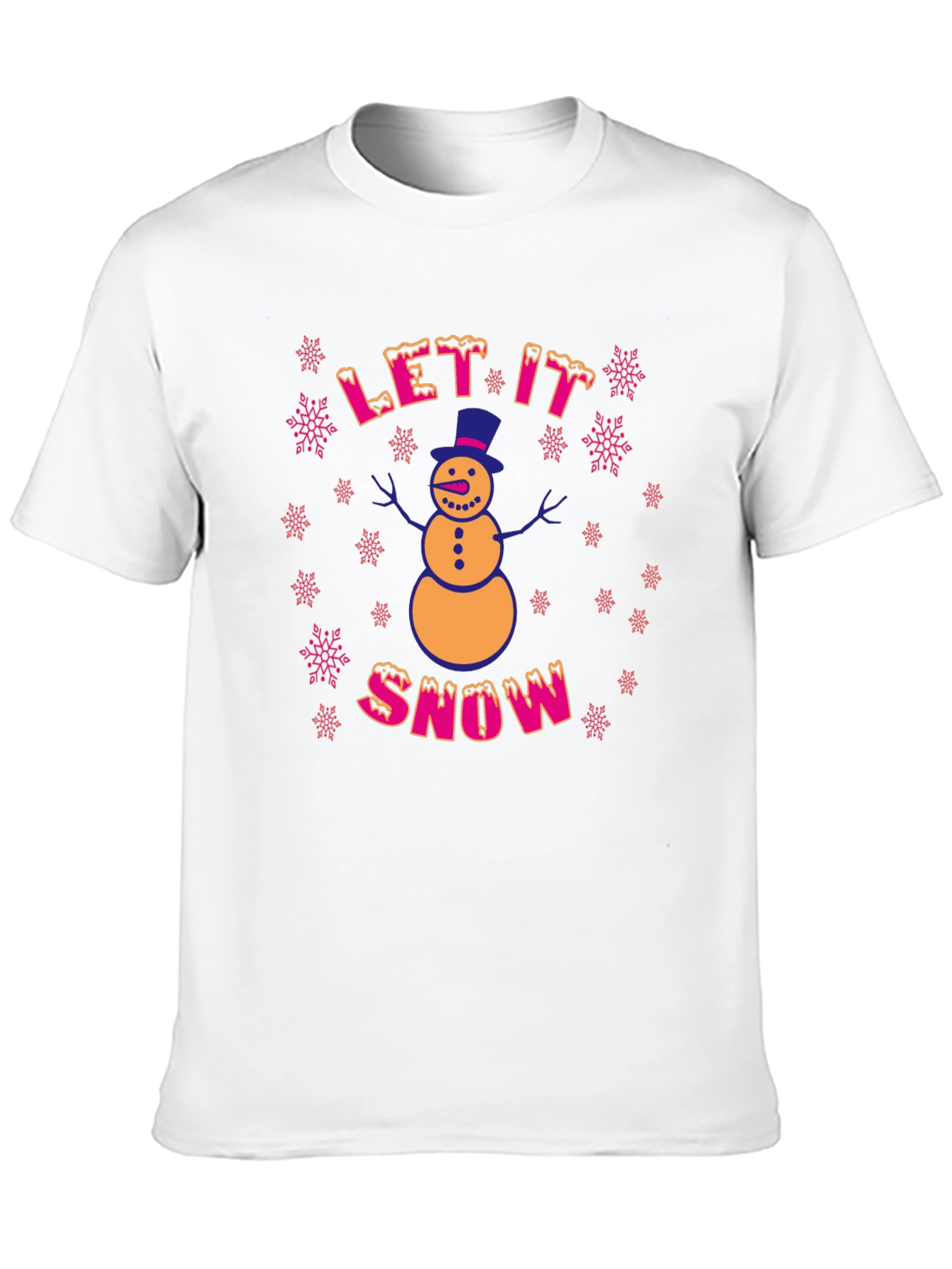 Black Festive Let It Snow Christmas Graphic Tee view 10