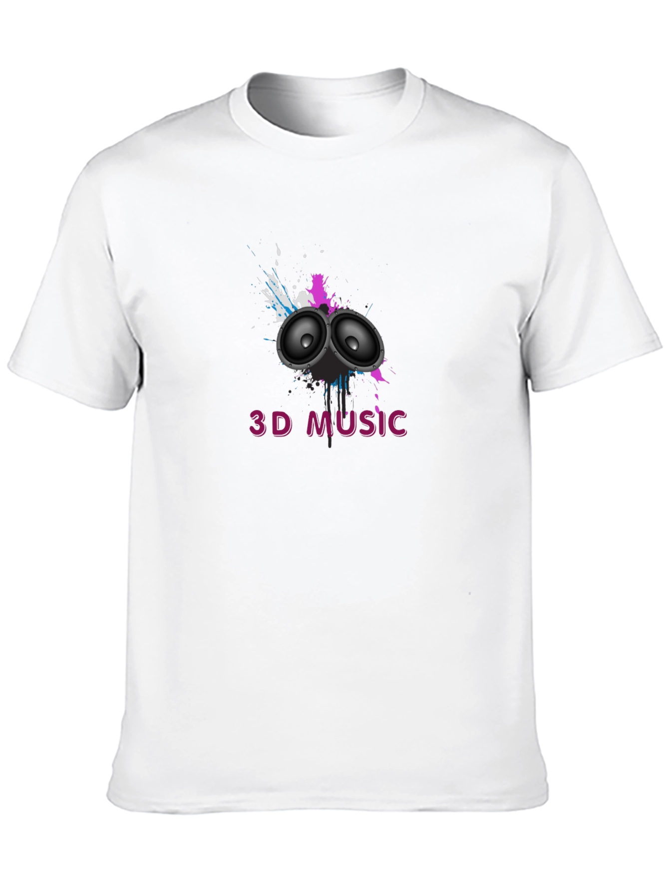 Black 3D Music Graphic Black T-Shirt view 10