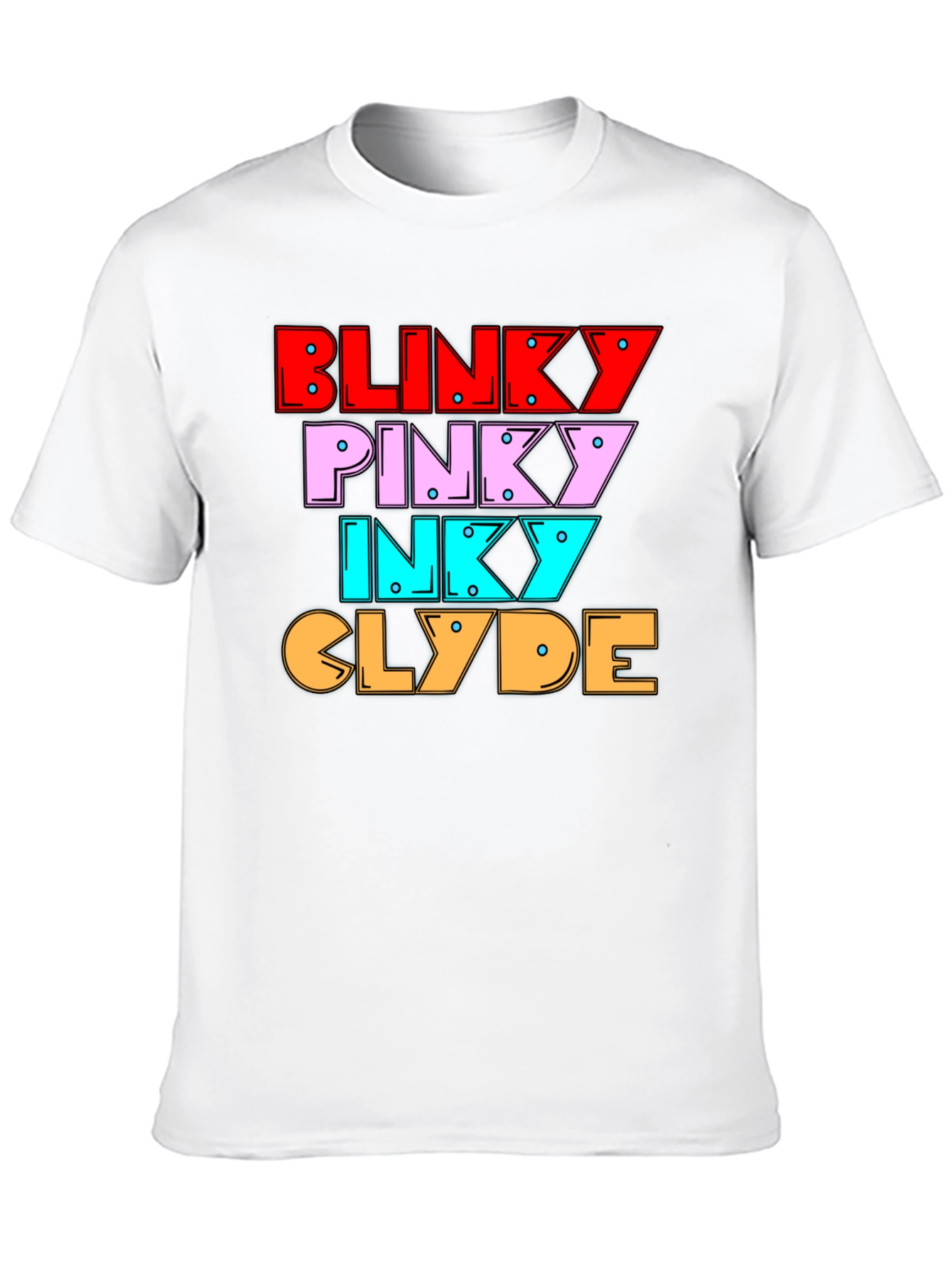 Black Retro Gaming Tee - Blinky, Pinky, Inky, Clyde Shirt view 10