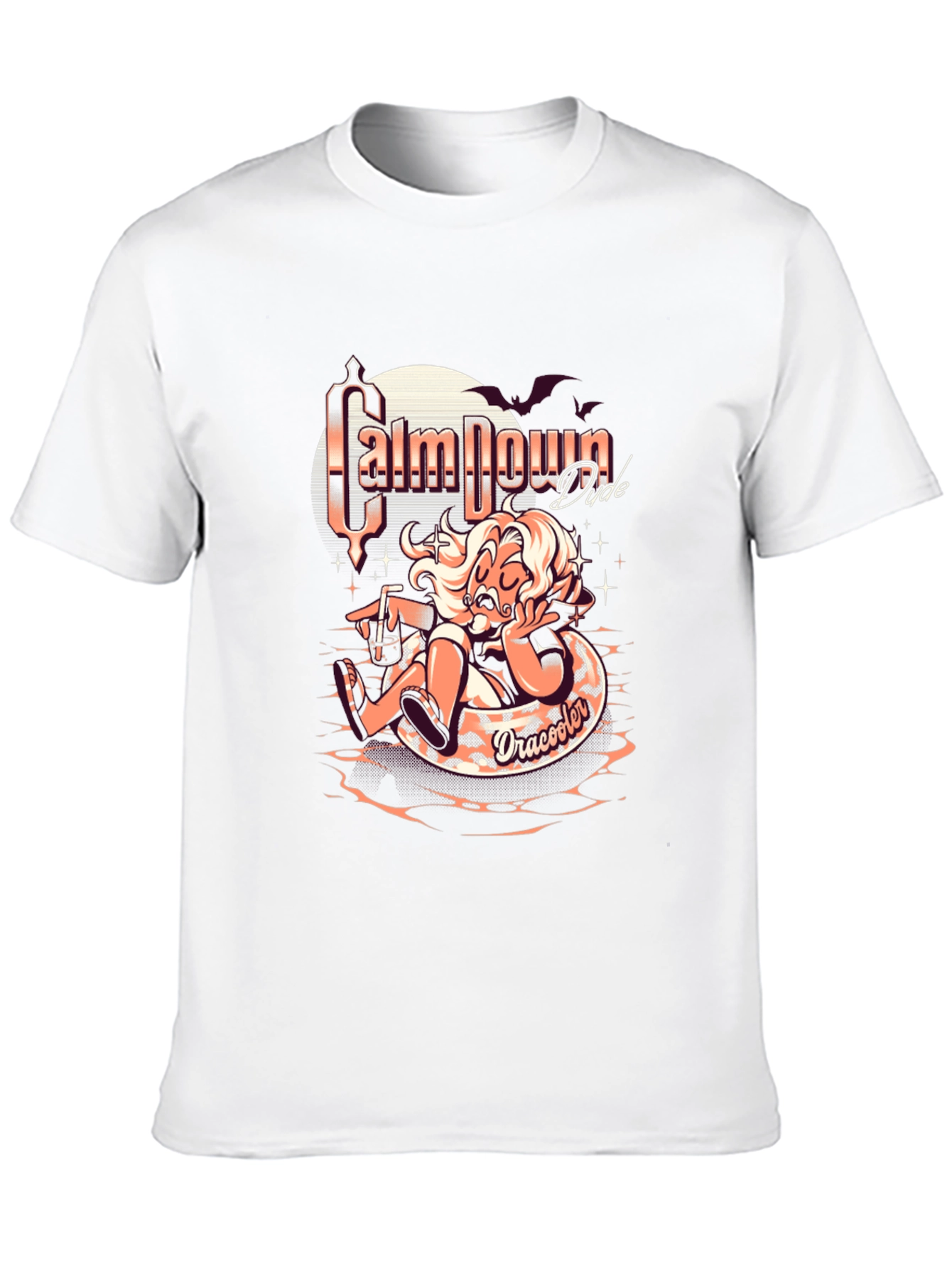 Black Calm Down Dude Dracooler Graphic T-Shirt view 10