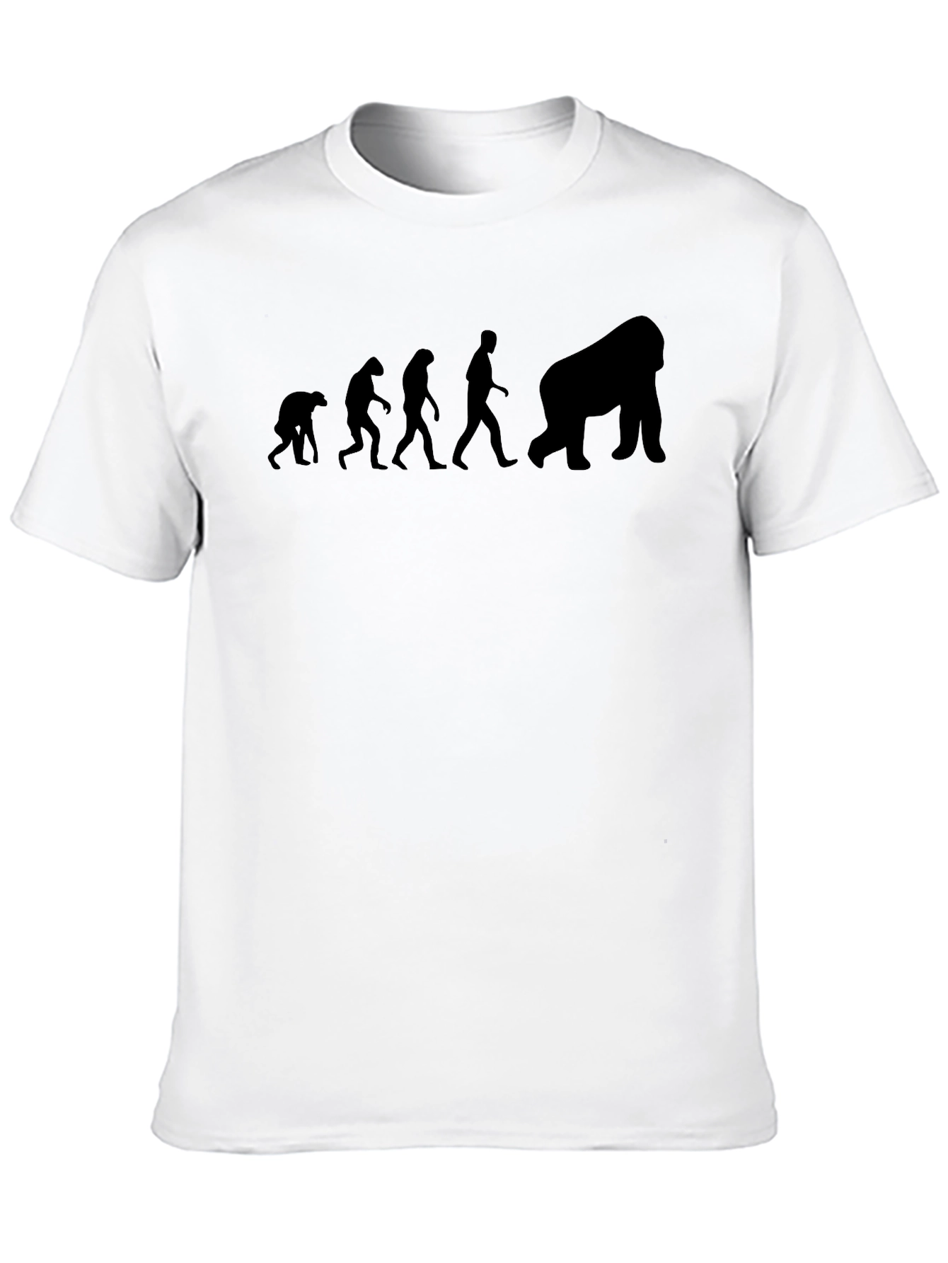 Black Evolution to Gorilla Graphic Black T-Shirt view 10