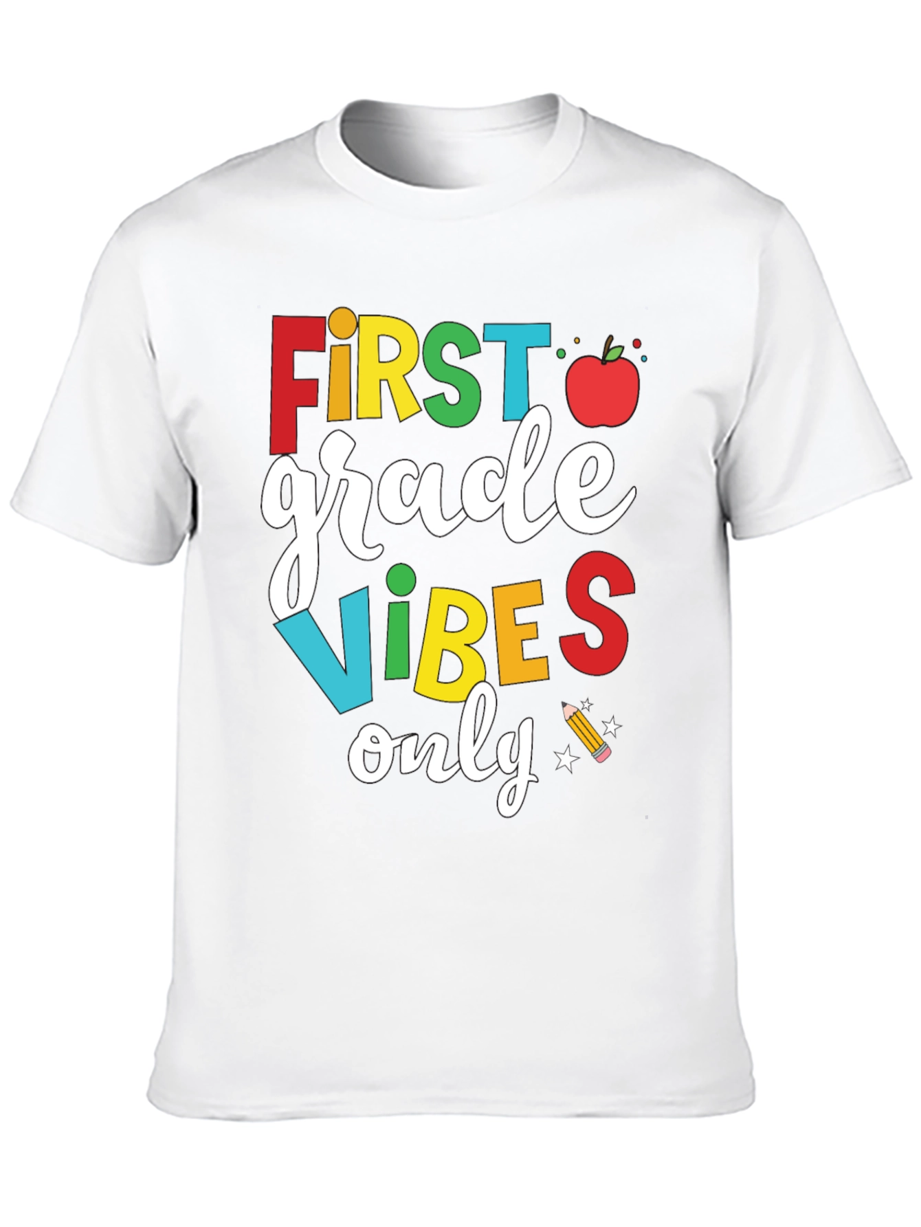 Black First Grade Vibes Only T-Shirt - Back to School view 10