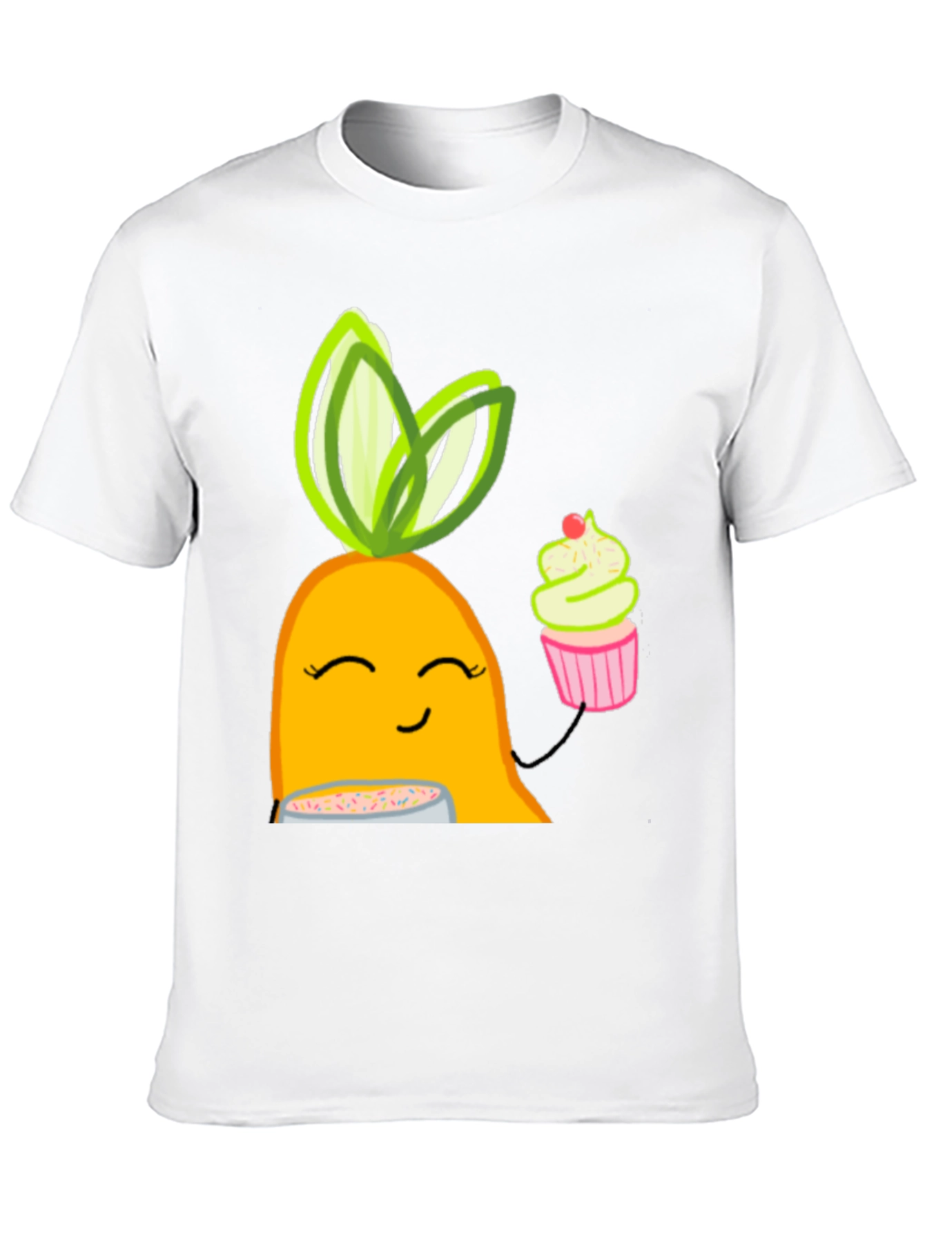 Black Cute Cartoon Carrot T-Shirt view 10
