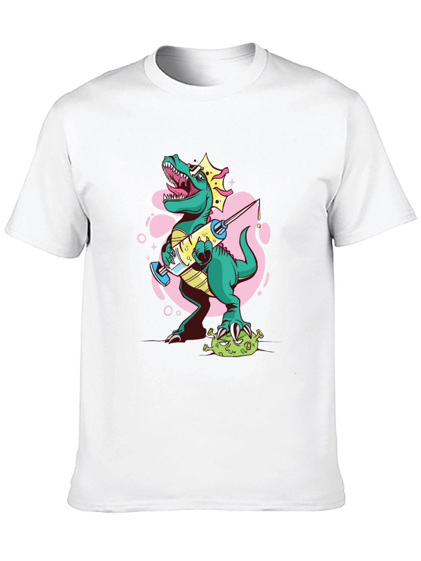 Black Dino Vaccine T-Shirt - Cure the Virus! view 10