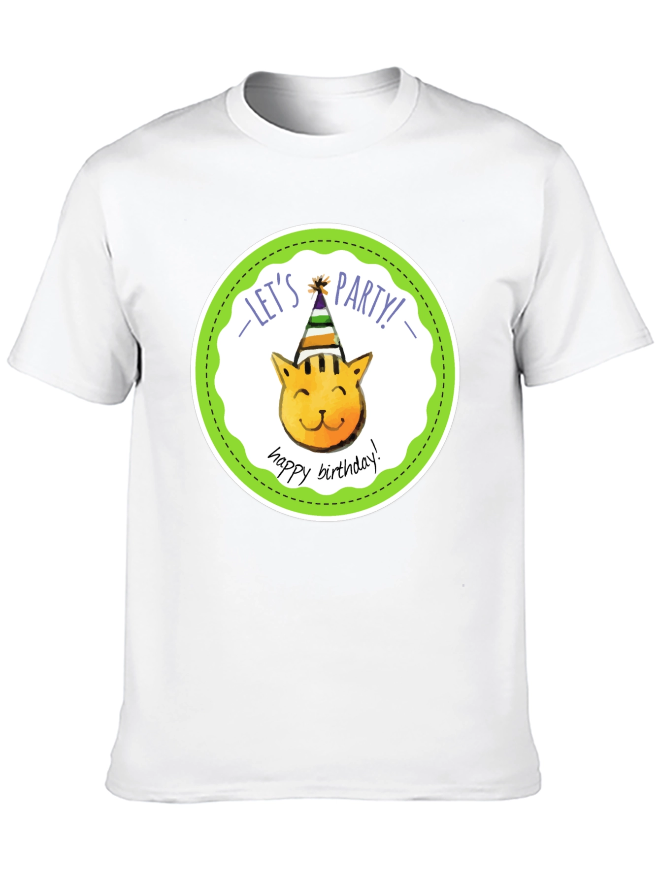 Black Let's Party Cat Birthday T-Shirt view 10