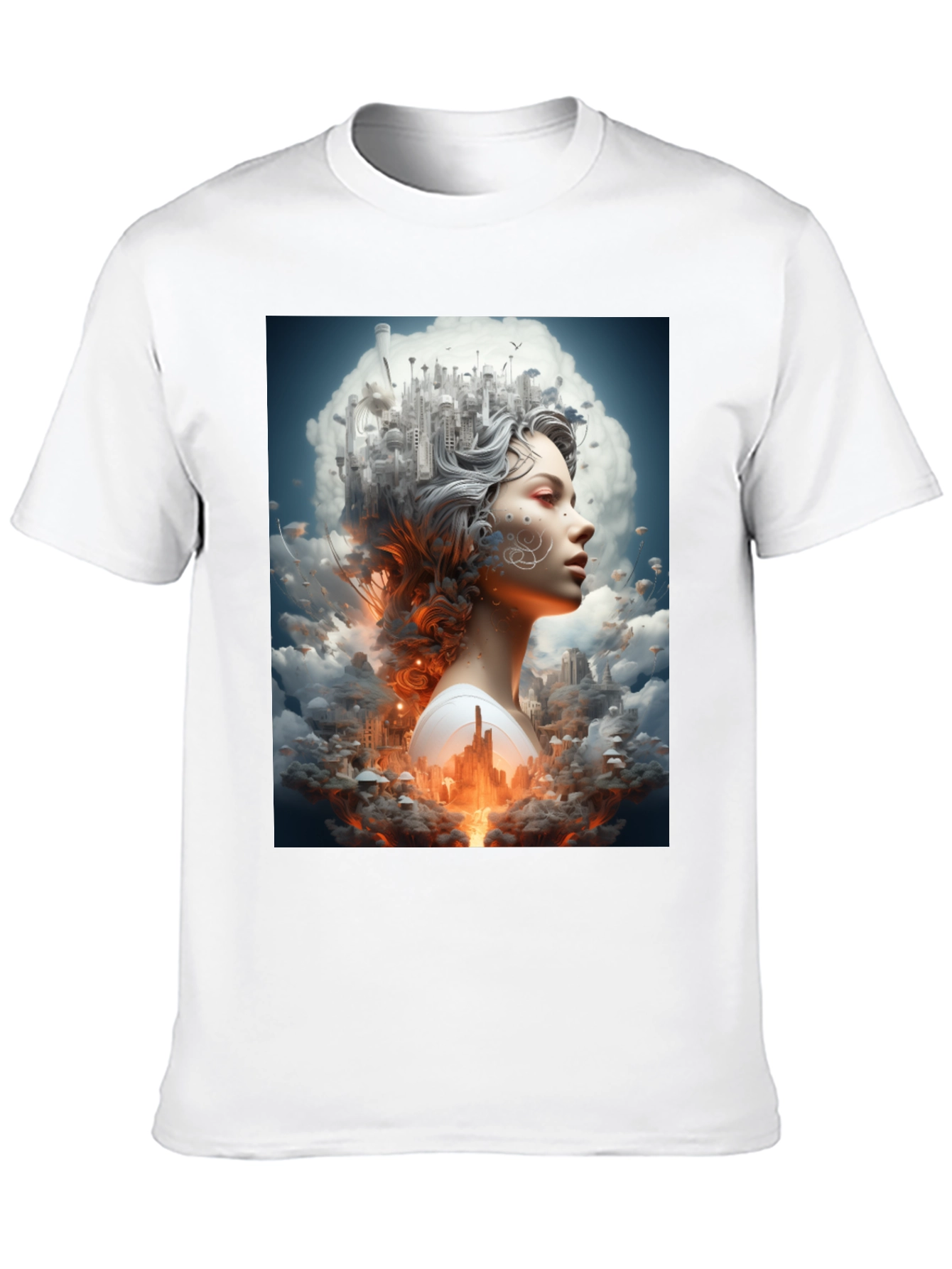 Black Artistic Cityscape Woman Black T-Shirt view 10