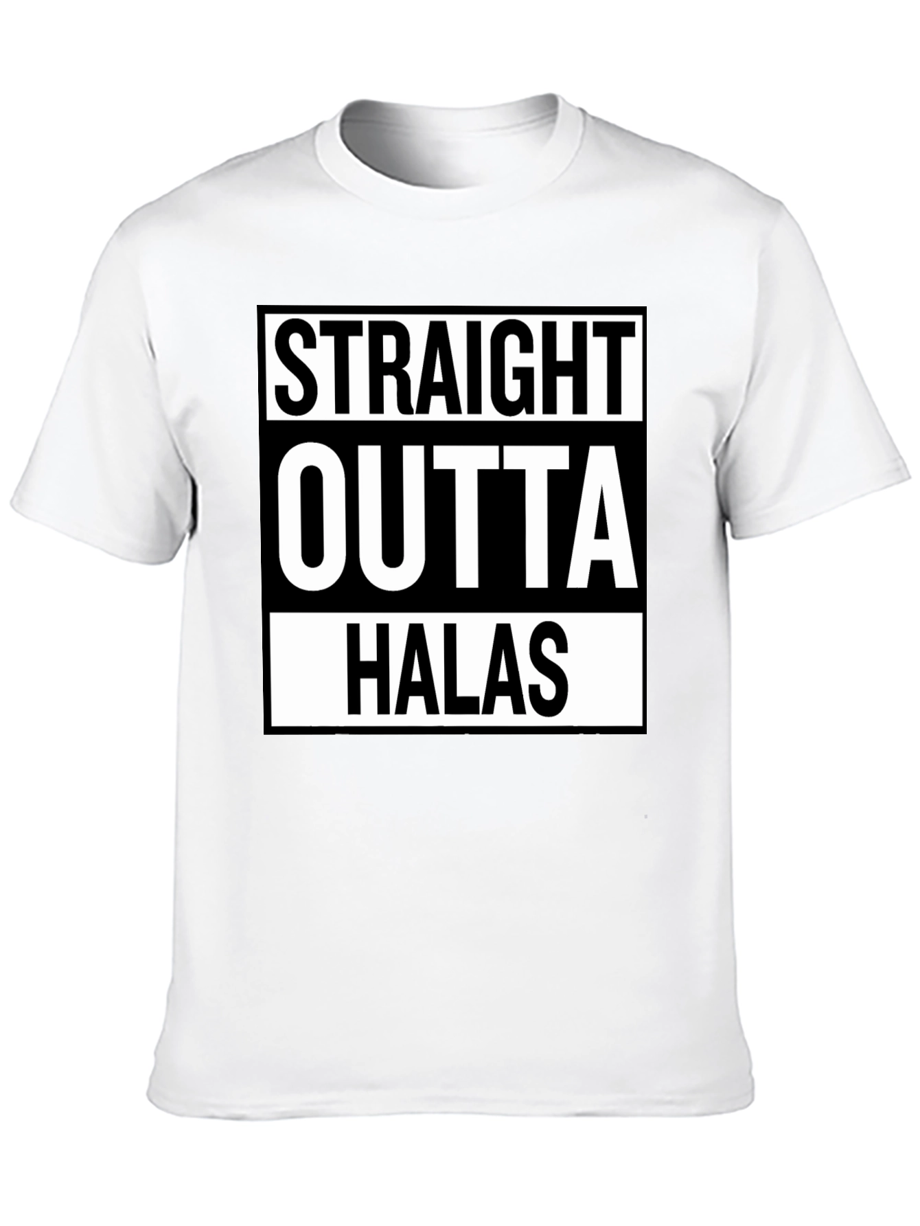 Black Straight Outta Halas Black T-Shirt view 10