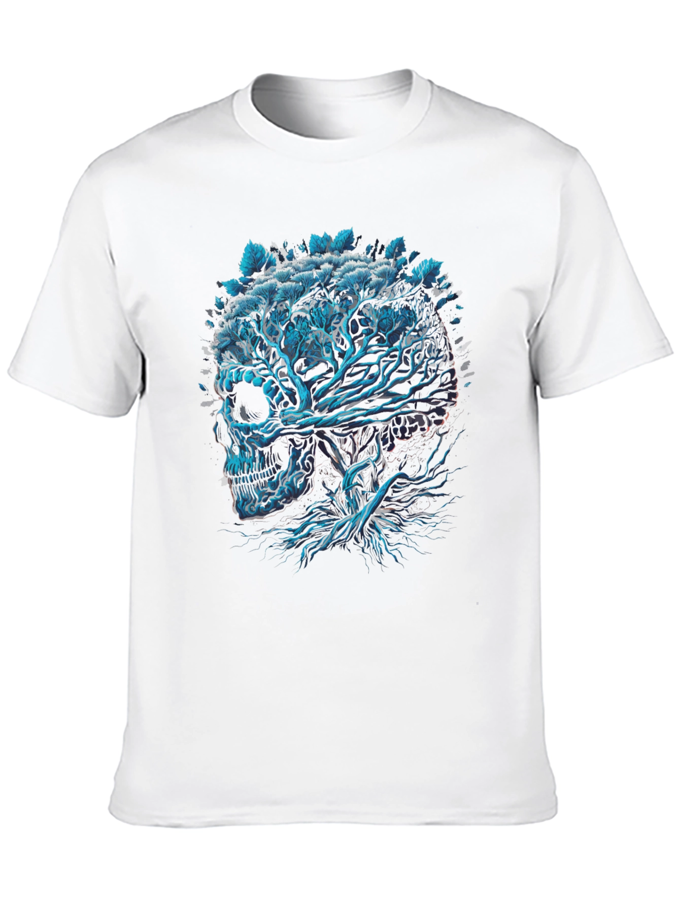 Black Skull Tree Graphic Print Black T-Shirt view 10