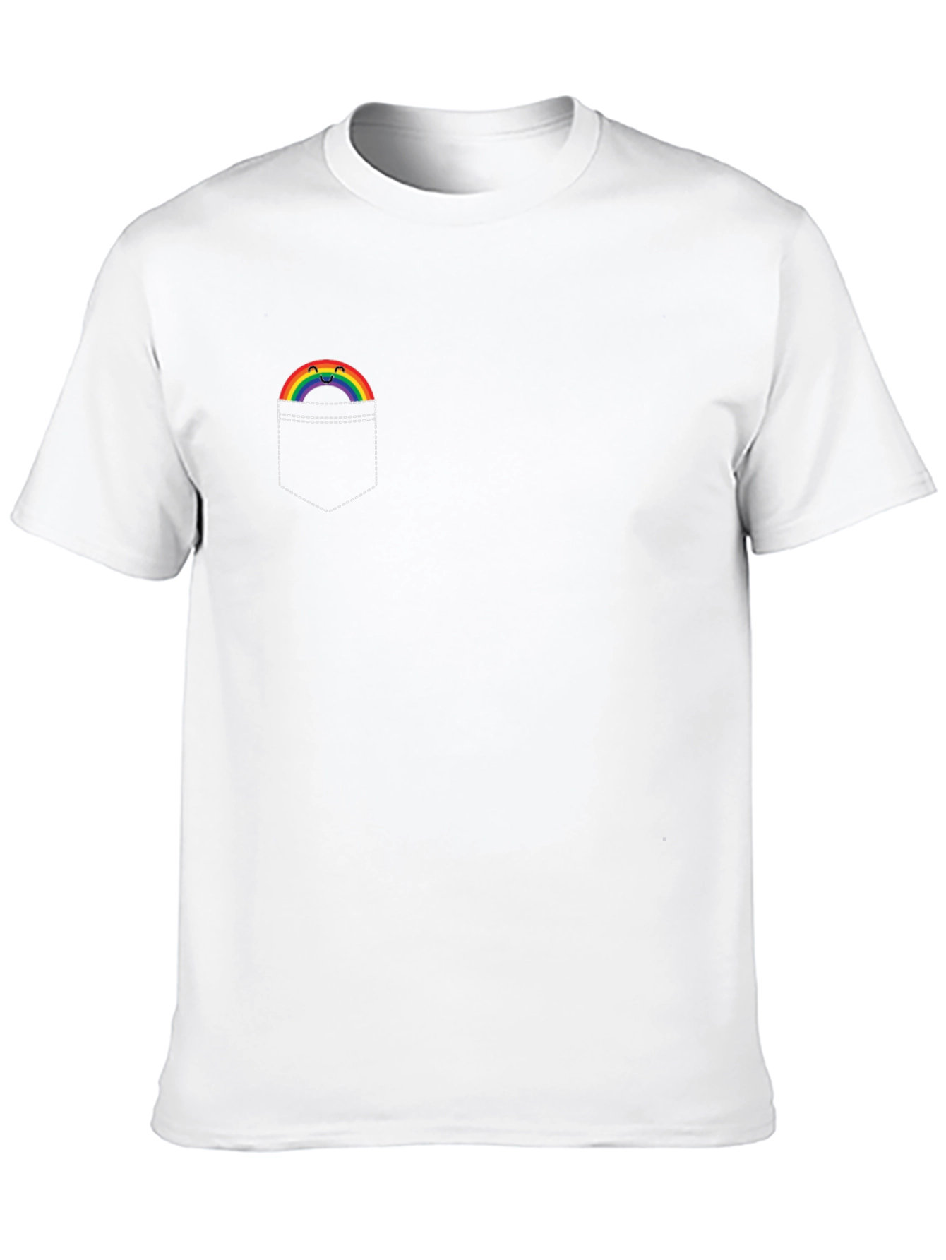 Rainbow Pocket Graphic T-Shirt - Soft Cotton Tee - 10