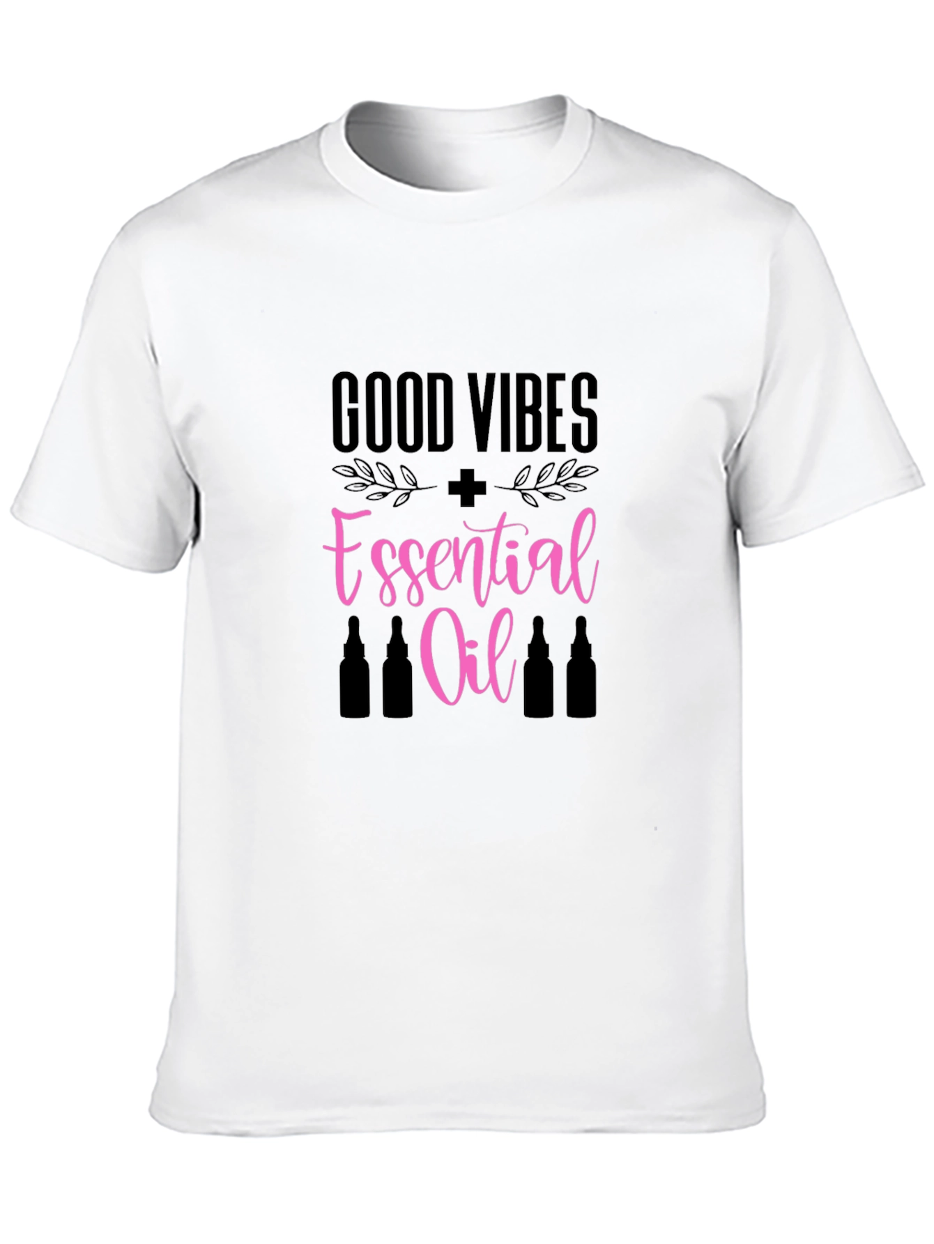 Black Good Vibes Essential Oil Graphic T-Shirt view 10