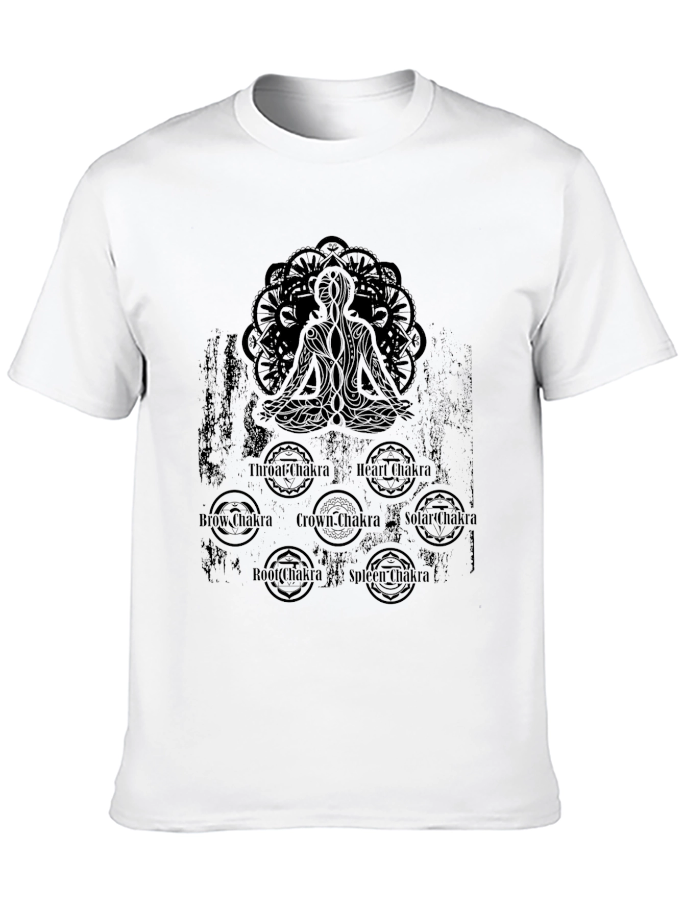 Black Chakra Meditation Graphic Black T-Shirt view 10
