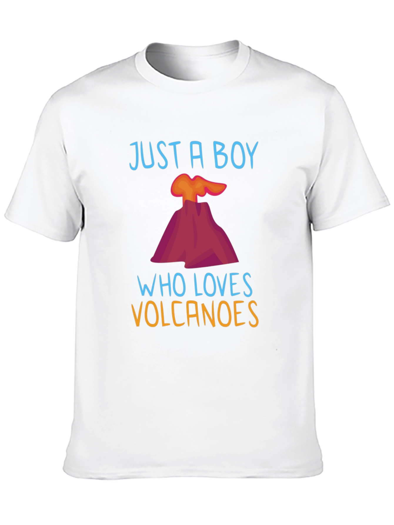 Black Volcano Lover Graphic Tee - Just a Boy Who Loves Volcanoes T-Shirt view 10