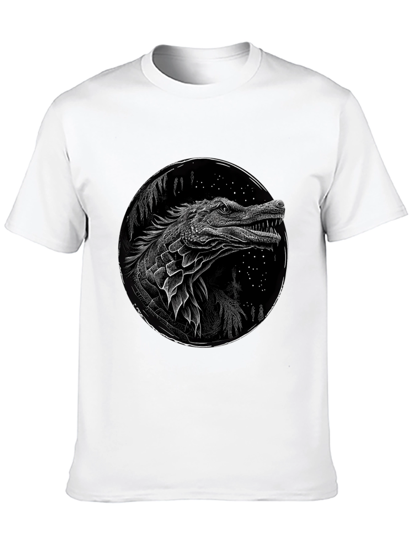 Black Crocodile Graphic Print T-Shirt - Black view 10