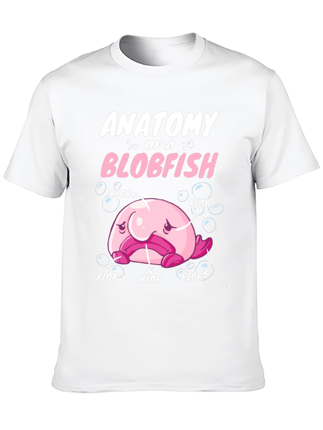 Black Anatomy of a Blobfish Graphic T-Shirt view 10