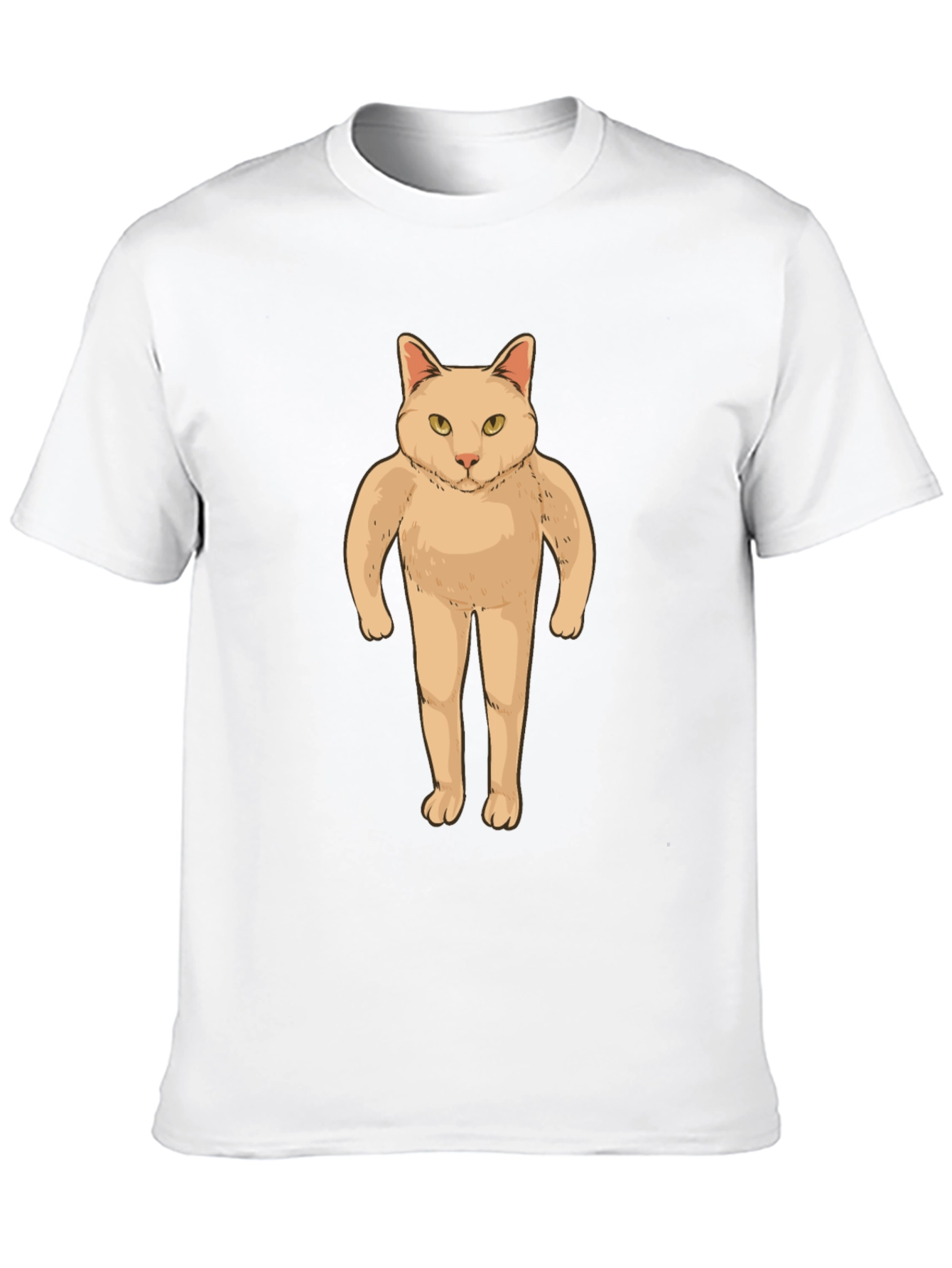 Black Funny Cat Man T-Shirt - Black Graphic Tee view 10