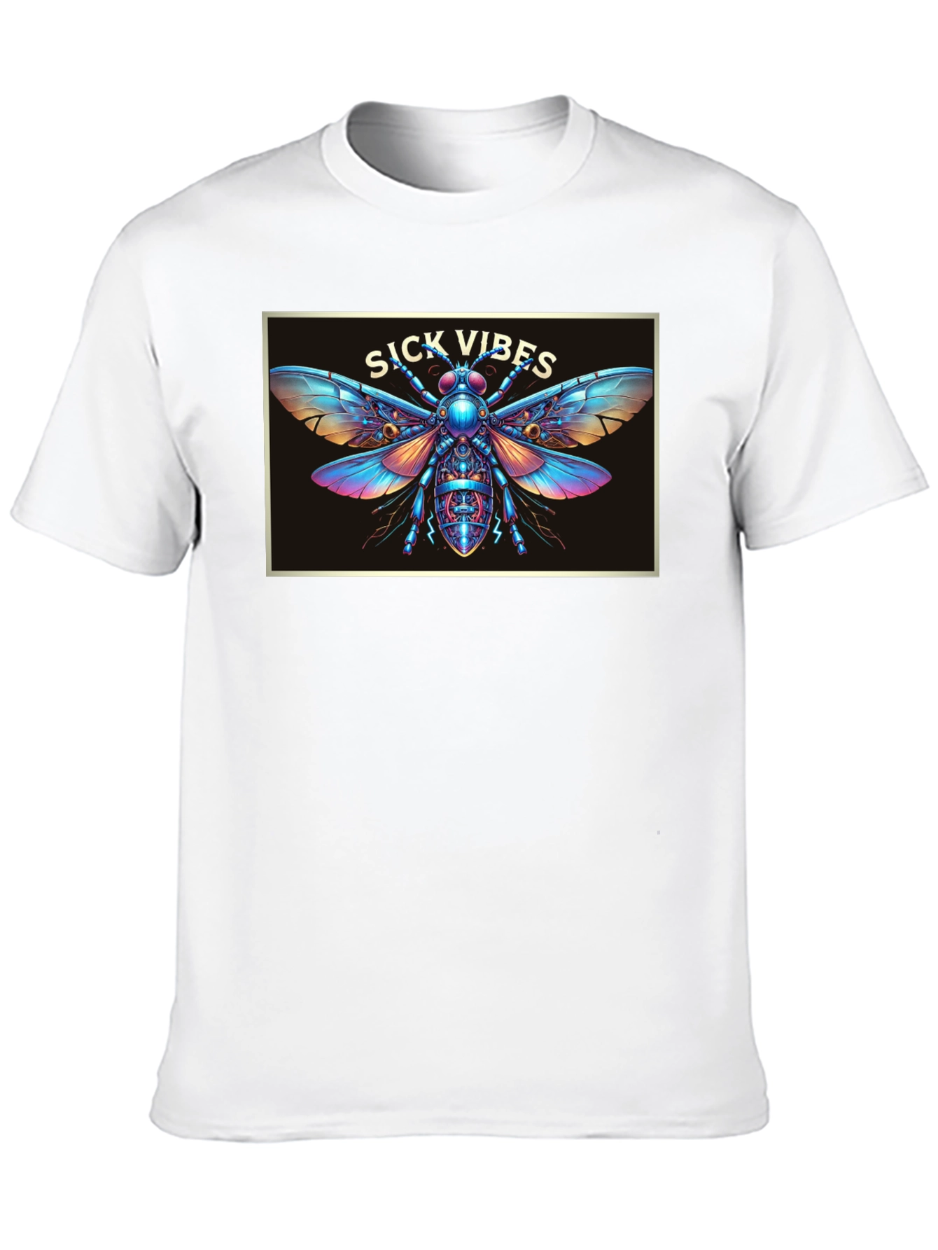 Black Sick Vibes Graphic T-Shirt - Unique Insect Design view 10