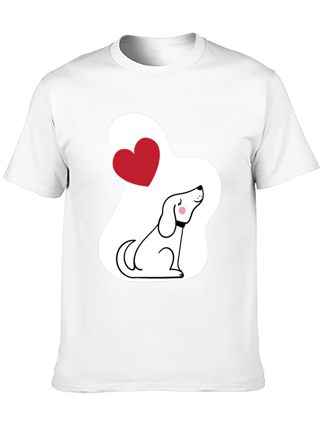 Dog Lover T-Shirt - Cute Cartoon Puppy with Heart - 10