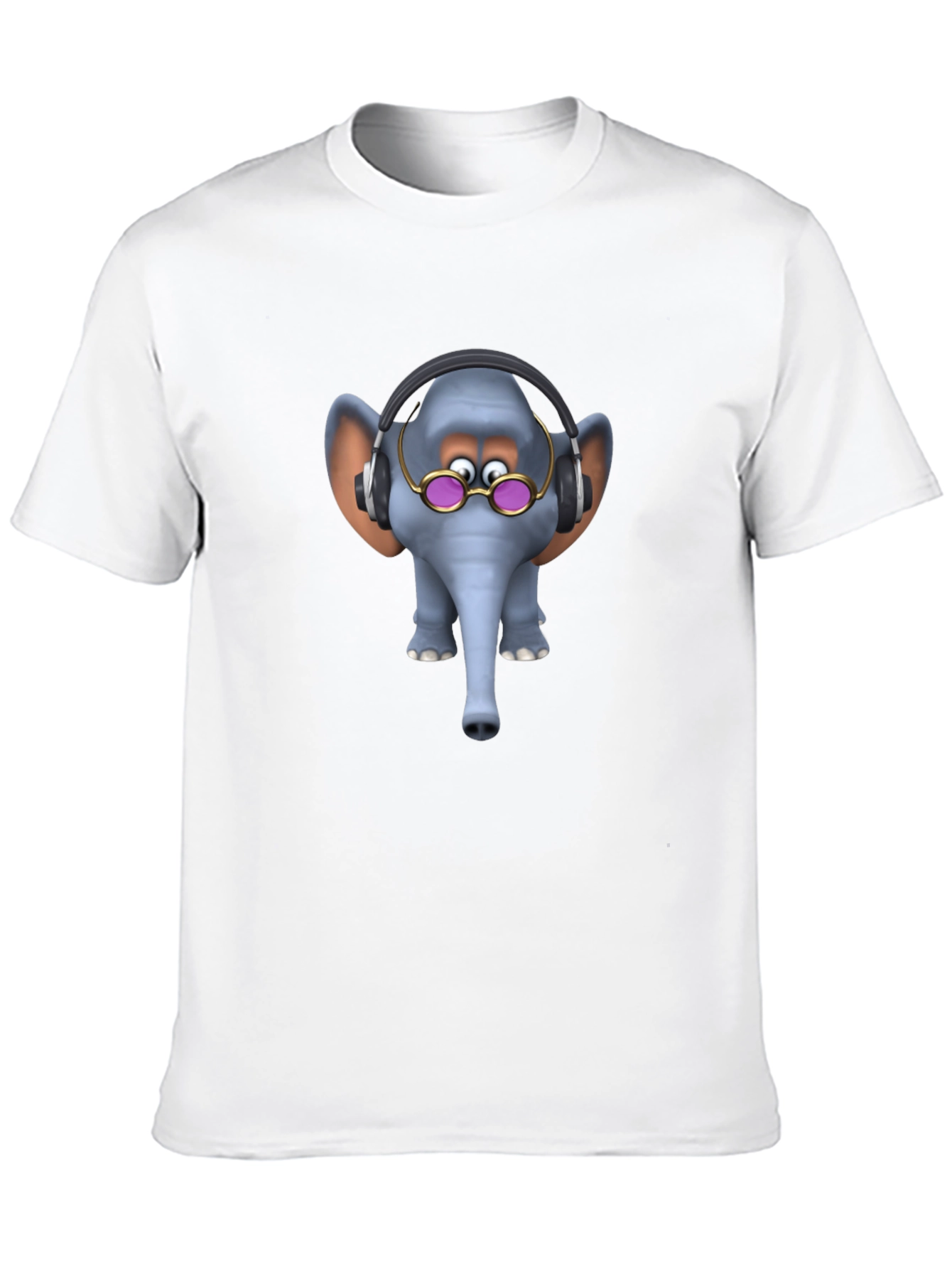 Black Elephant Cartoon T-Shirt - Fun Graphic Tee view 10