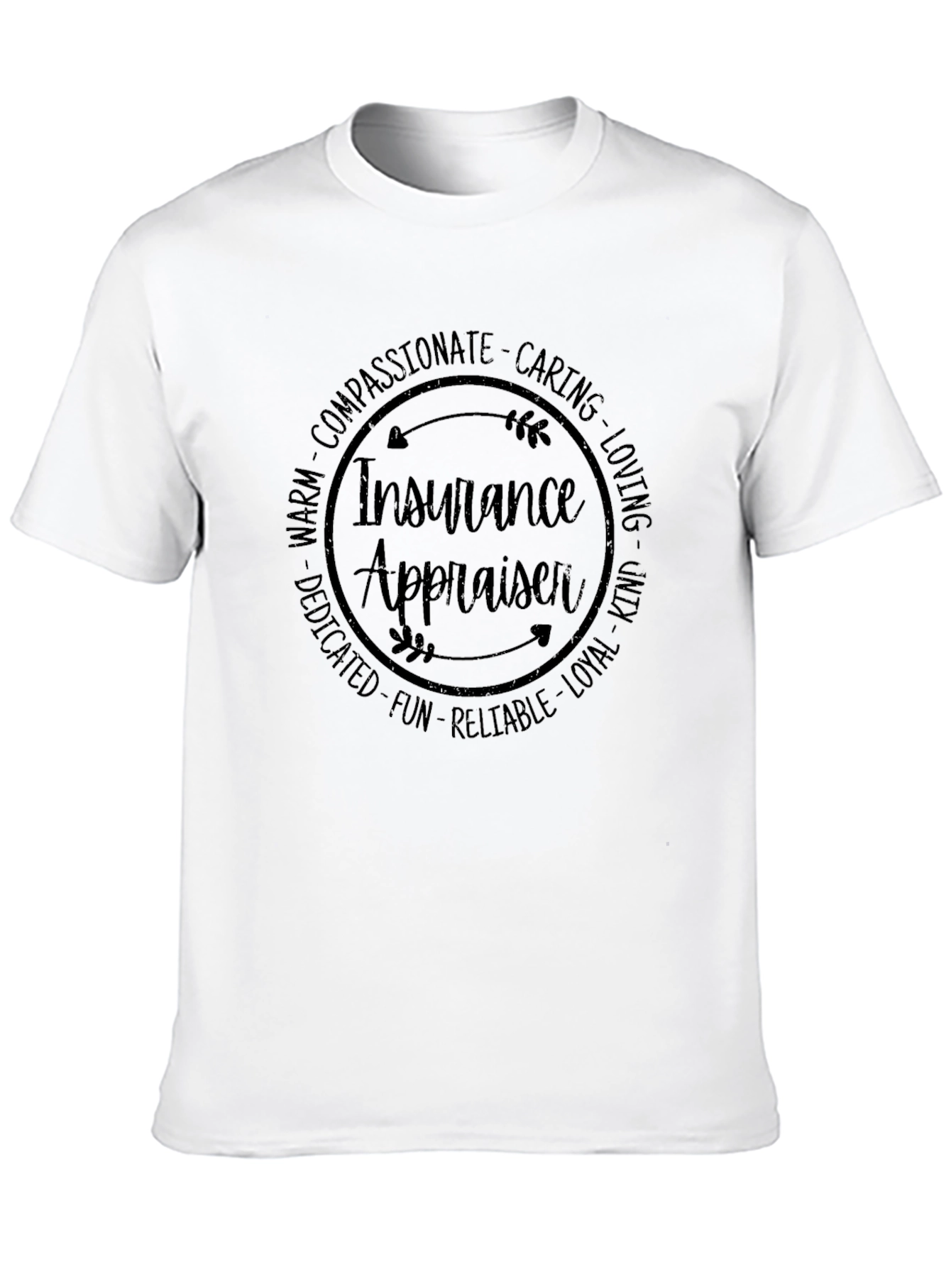 Black Insurance Appraiser Circle Graphic T-Shirt view 10