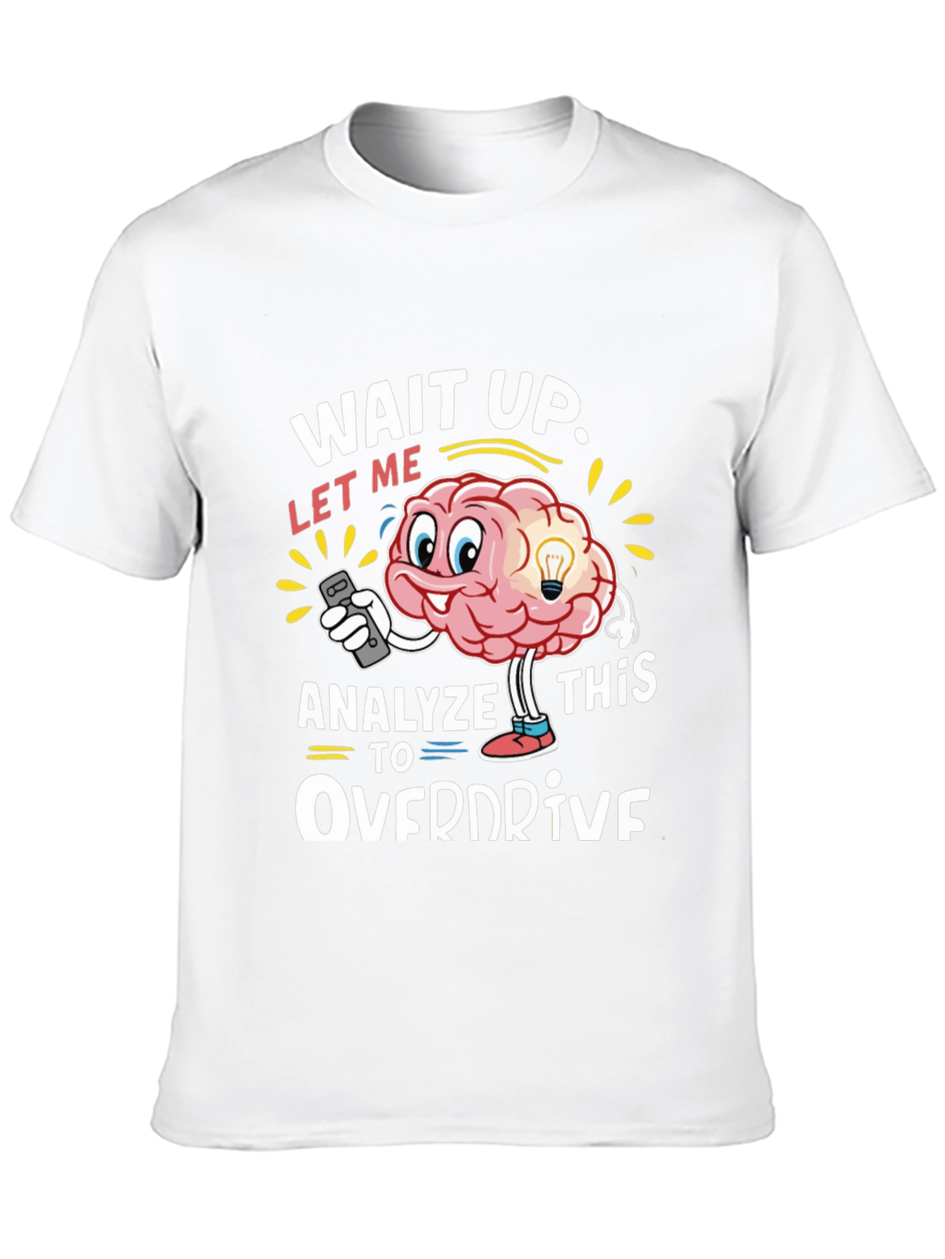 Black Brain Analyze Funny Overdrive Black T-Shirt view 10