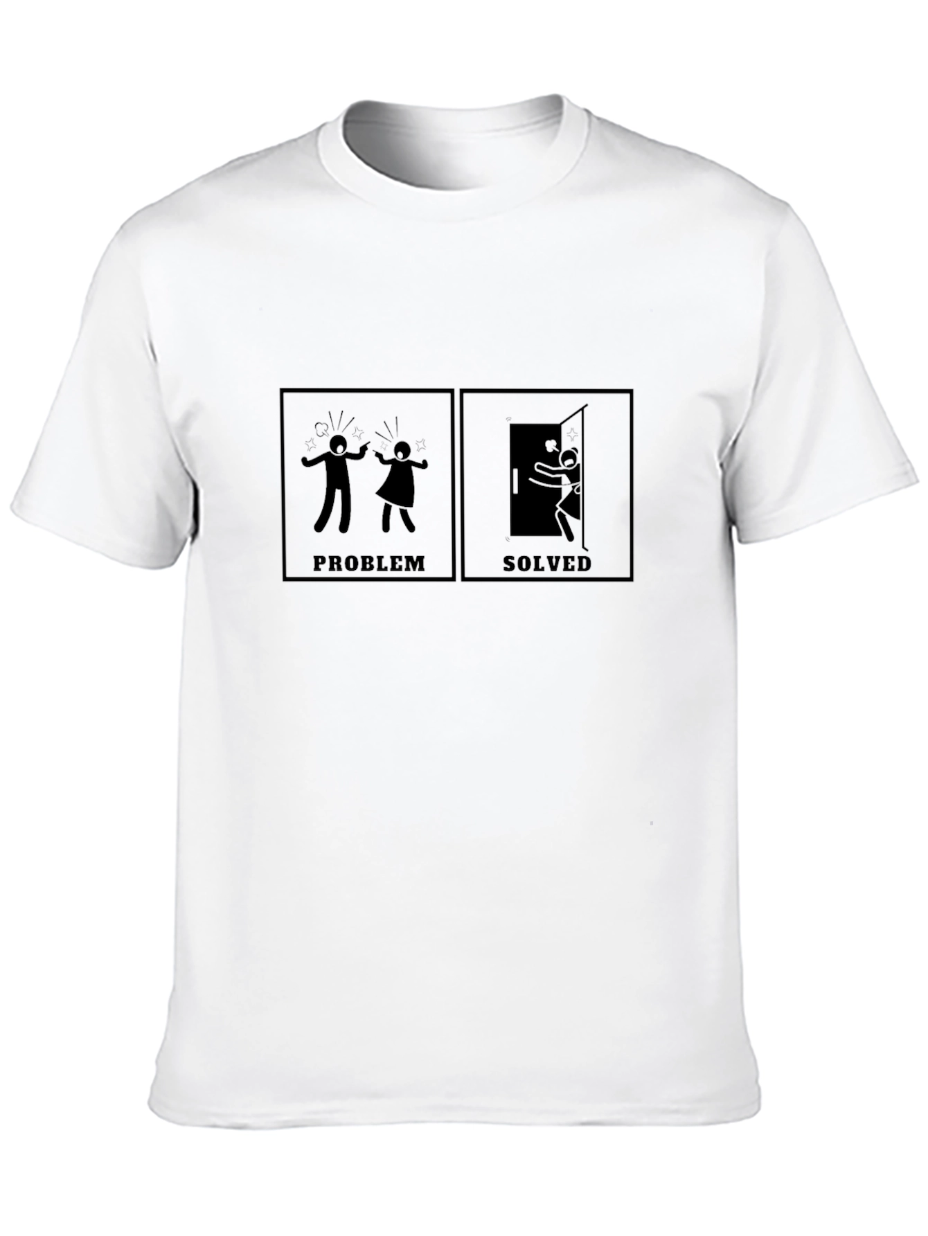 Black Problem Solved Graphic Tee - Funny Humor T-Shirt view 10