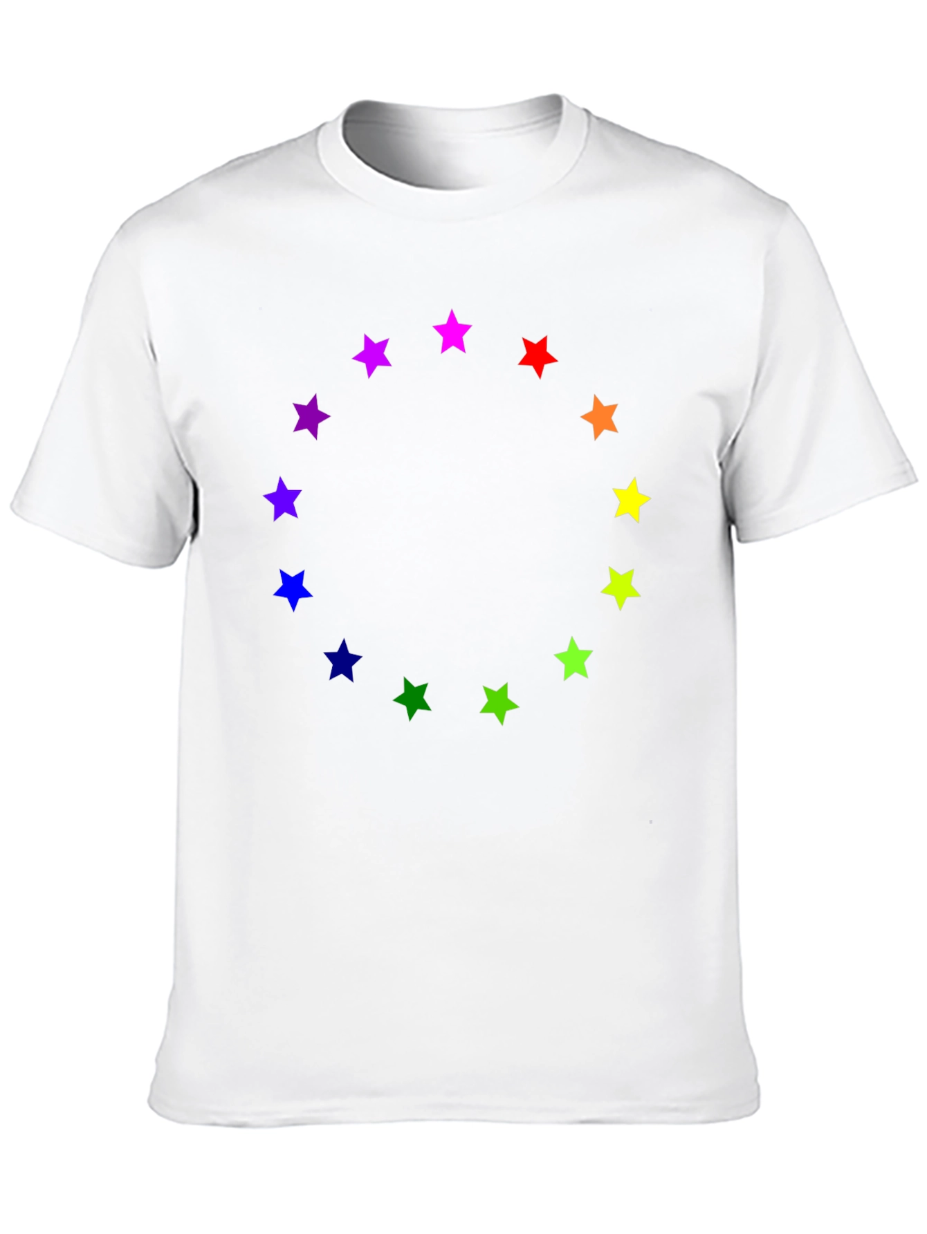 Black Rainbow Star Circle Black T-Shirt view 10