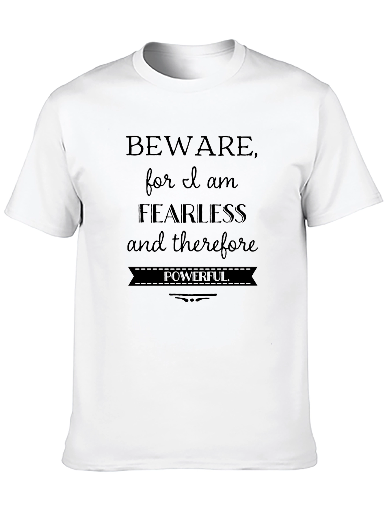 Black Fearless & Powerful Graphic Tee - Black view 10