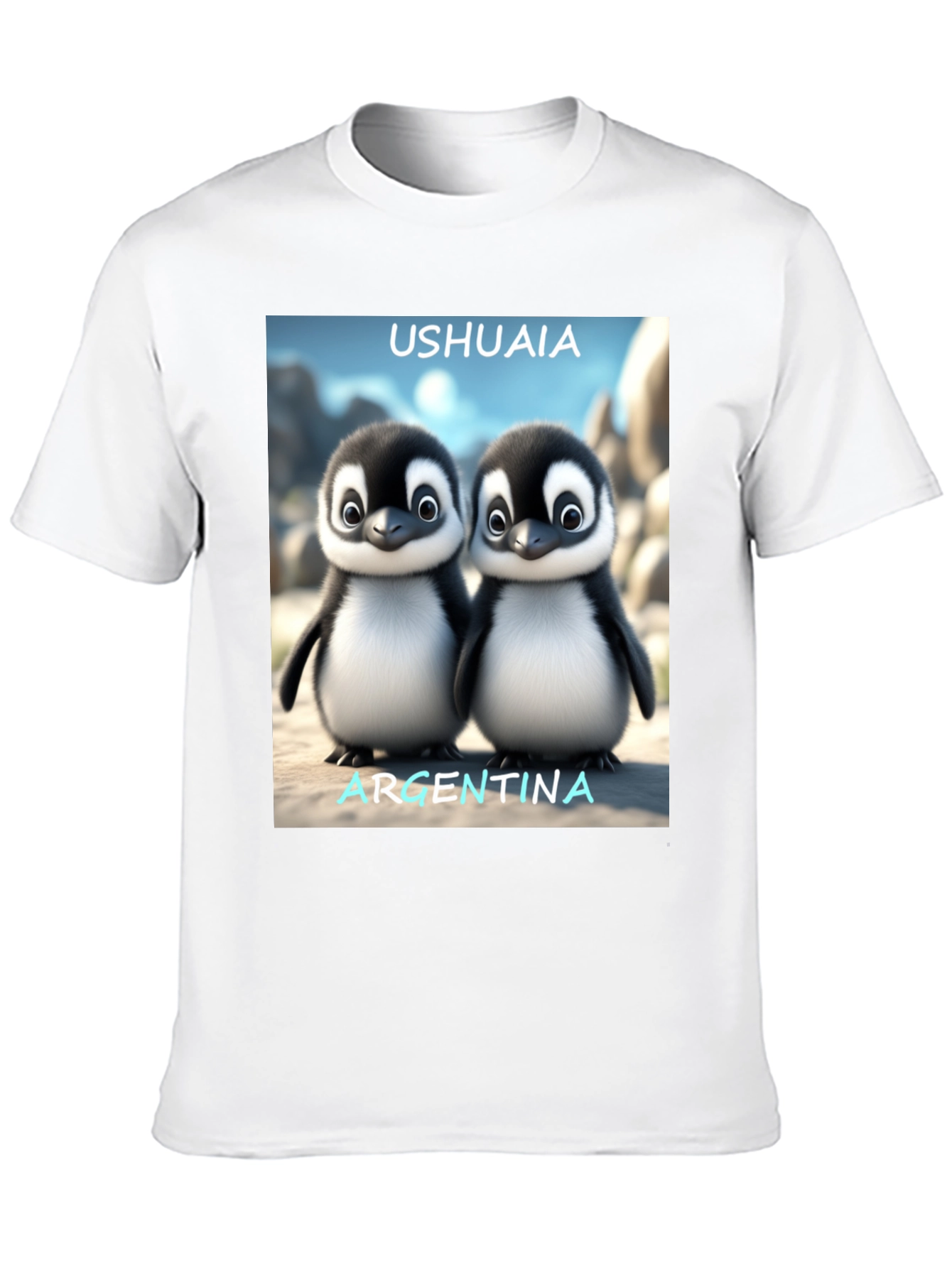Black Ushuaia Argentina Penguin Tee - Black view 10
