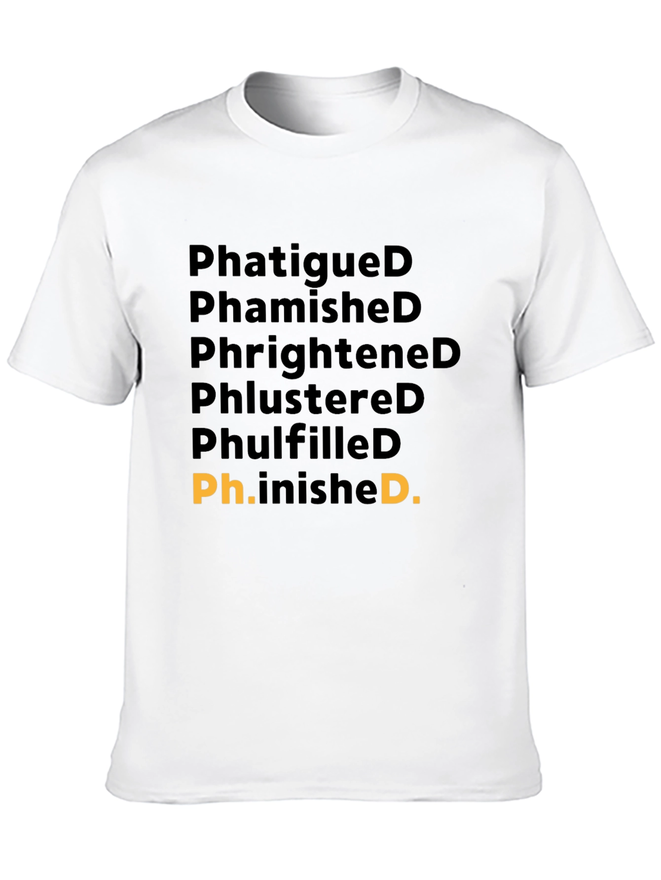 Black Humorous 'Ph' Words Graphic Tee - Black T-Shirt view 10