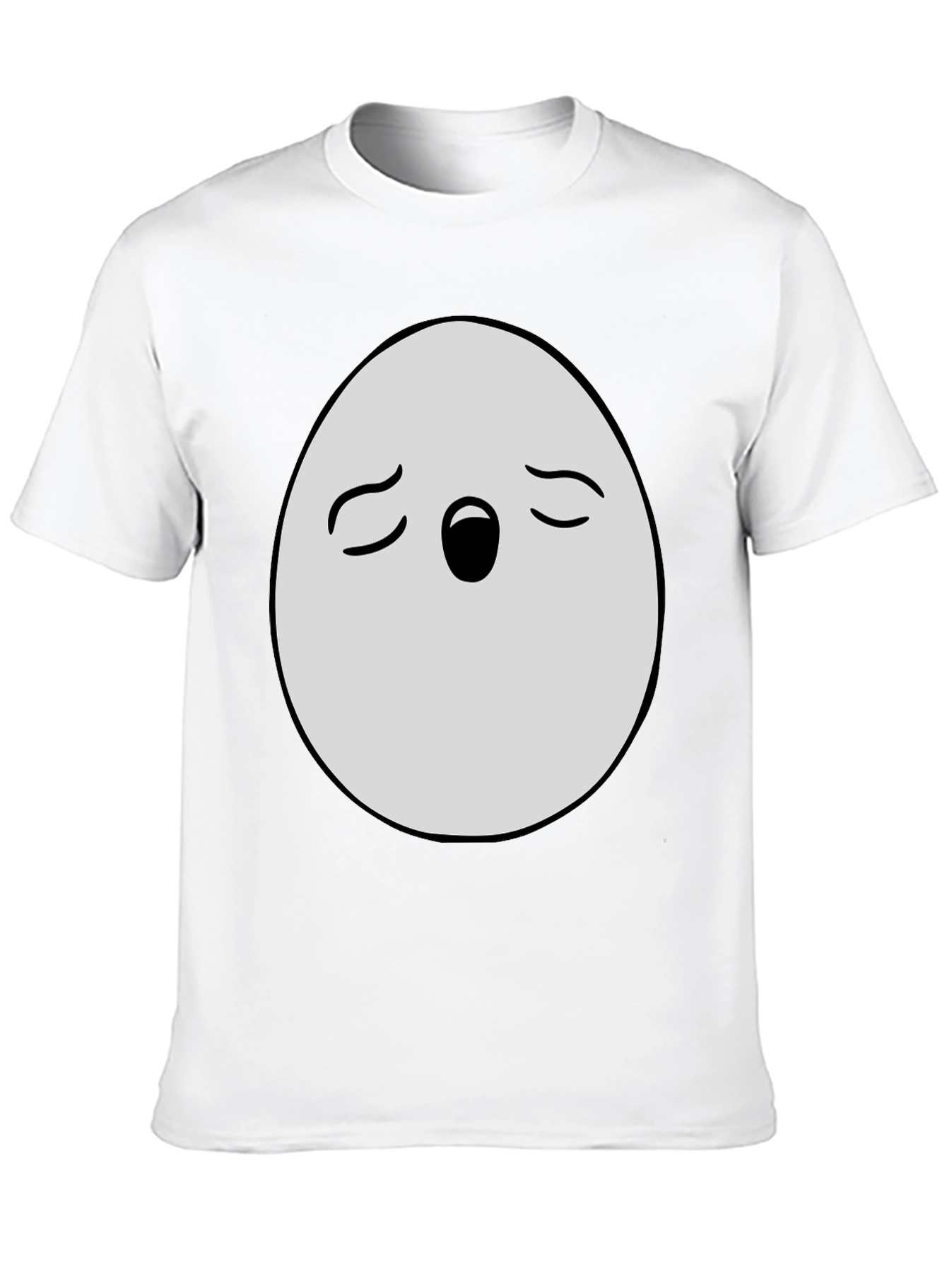 Black Funny Egg Face Graphic T-Shirt - Black Cotton Blend view 10
